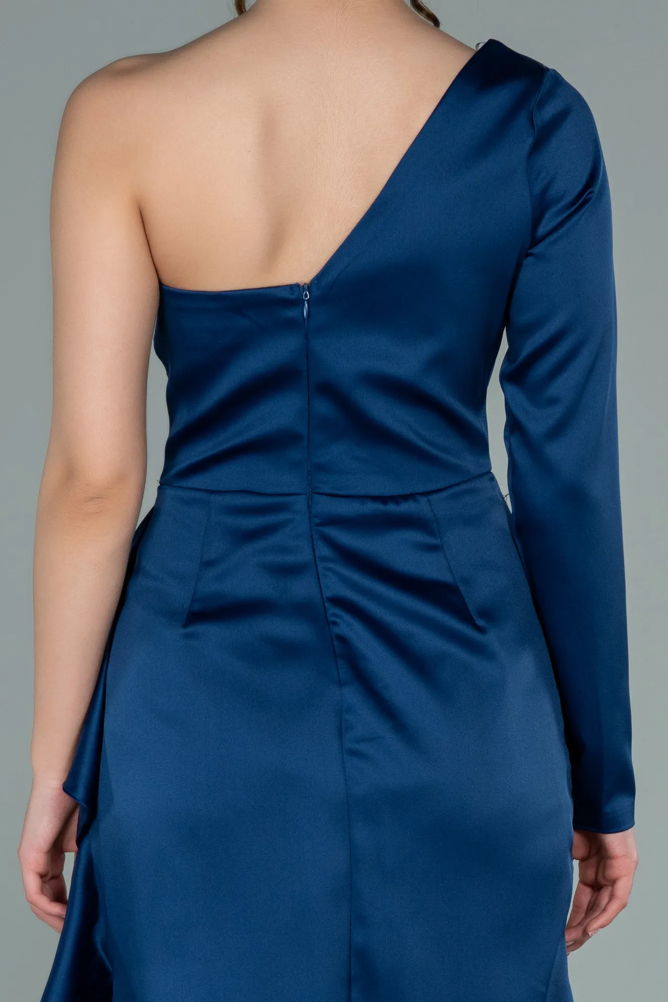 Navy Blue-Short Satin Invitation Dress ABK2368