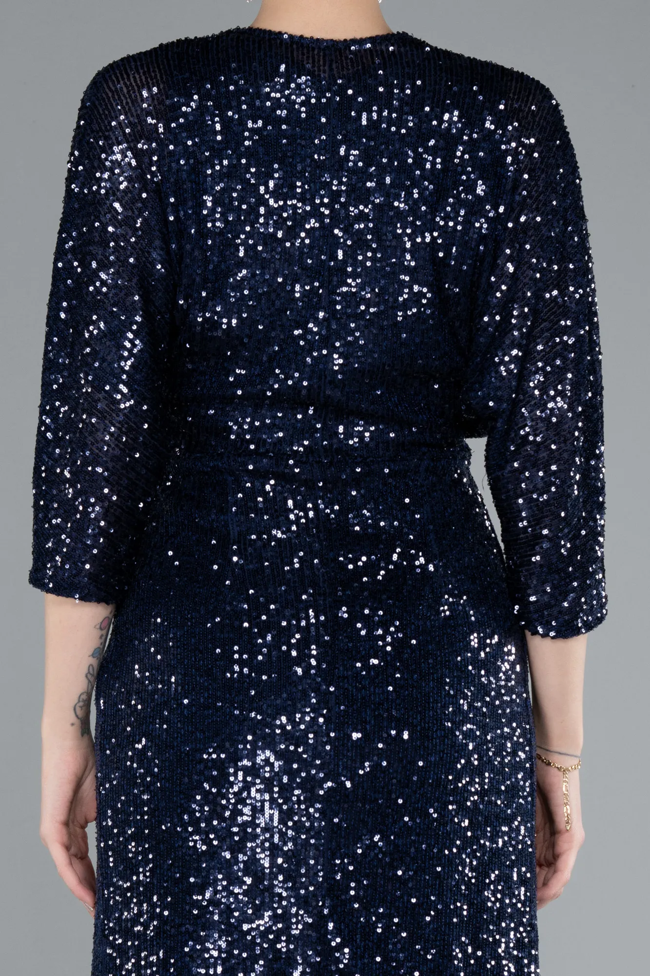 Navy Blue-Short Scaly Invitation Dress ABK1912
