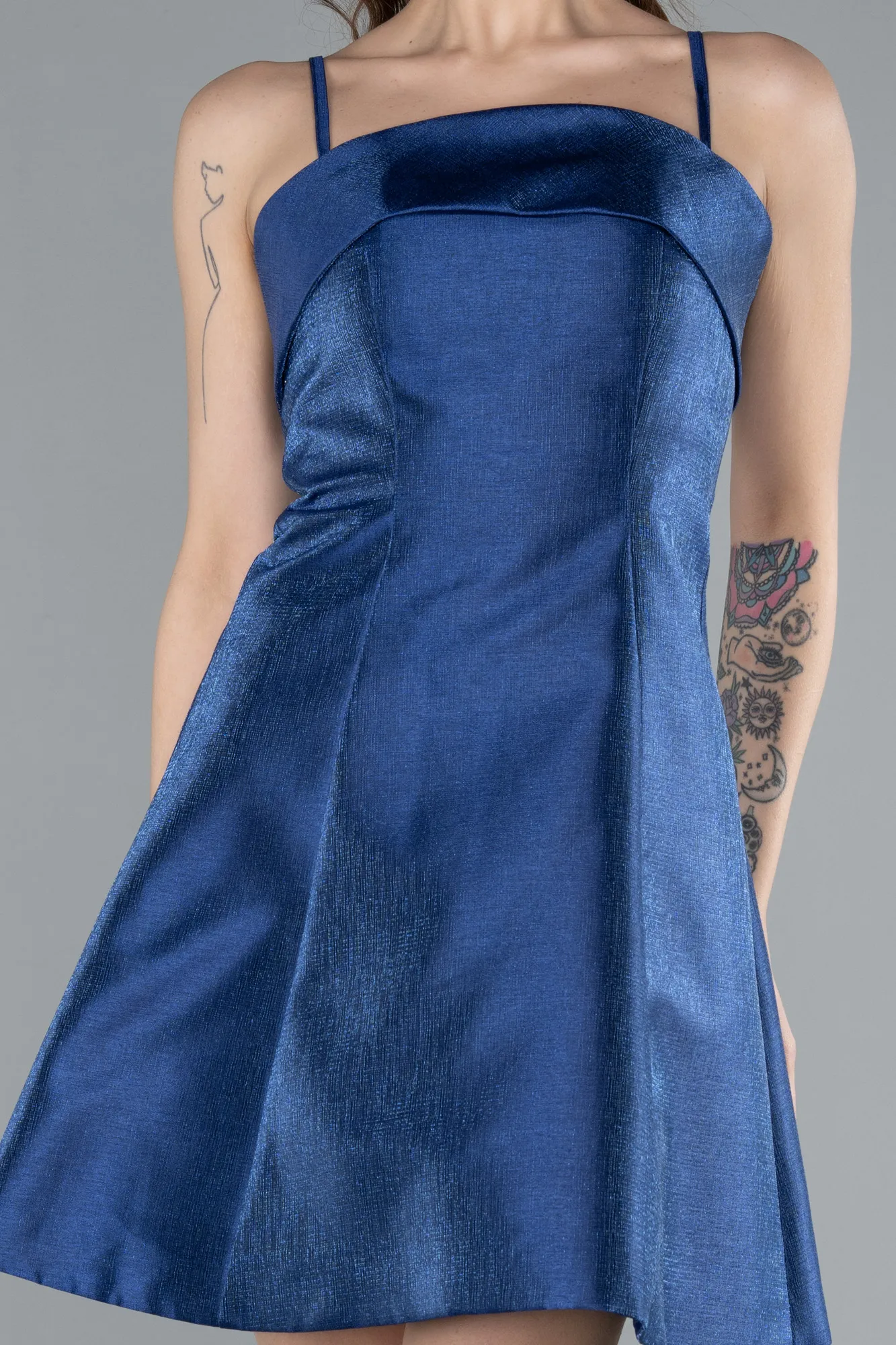 Navy Blue-Strappy Mini Party Dress ABK2276