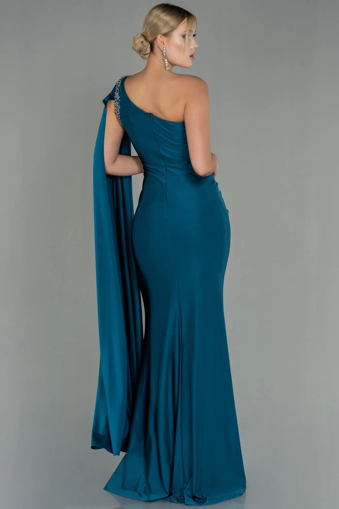 Oil Green-Long Evening Dress ABU2663
