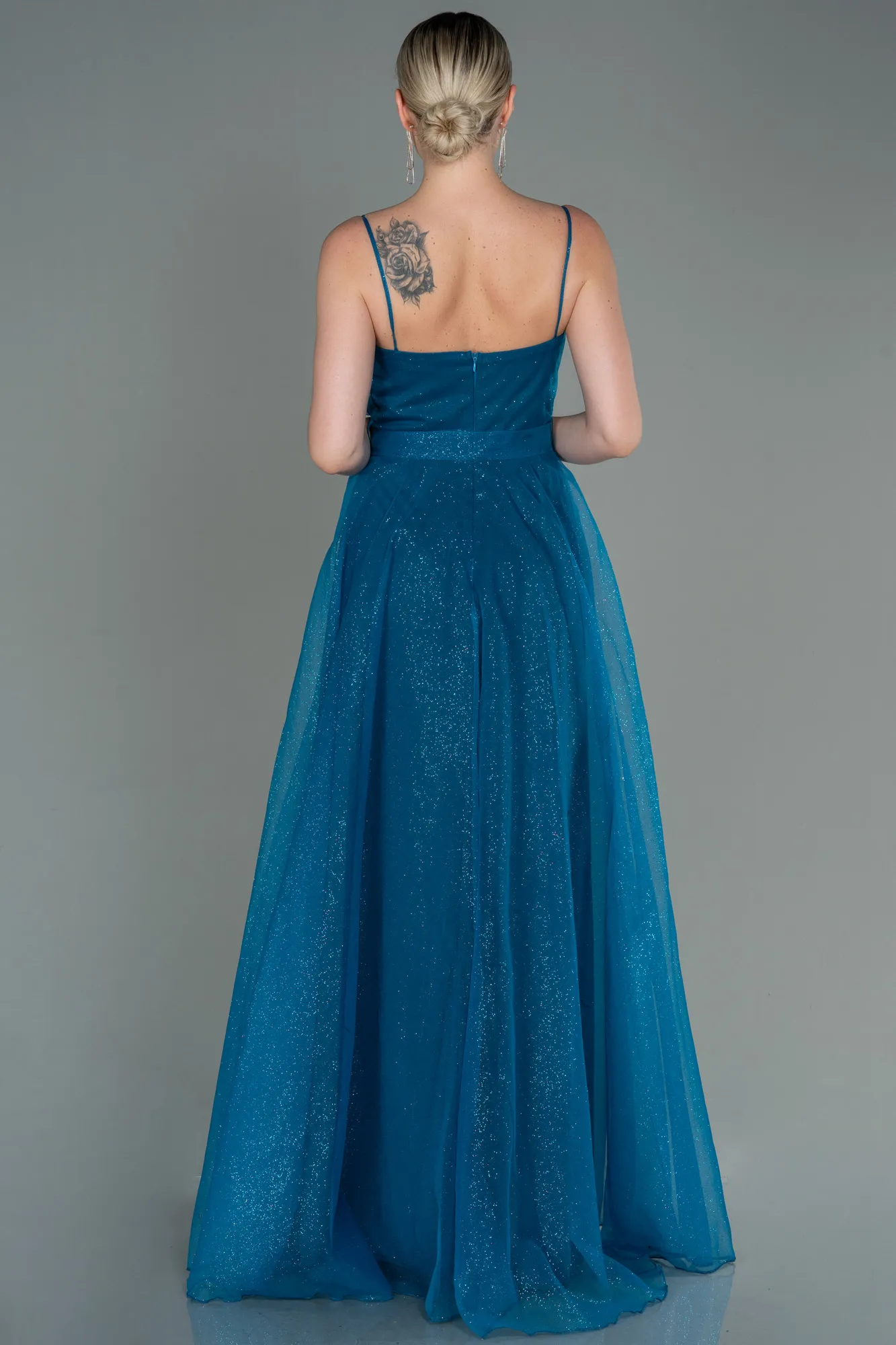 Oil Green-Long Evening Dress ABU3070