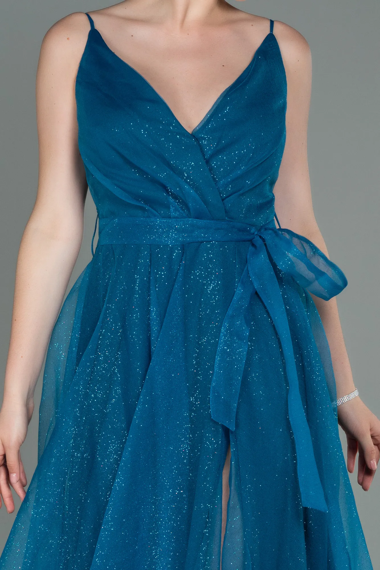 Oil Green-Long Evening Dress ABU3070