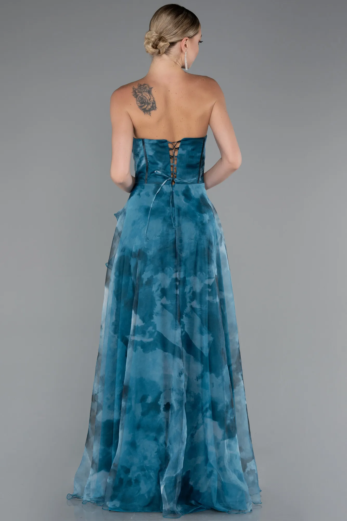 Oil Green-Long Evening Dress ABU3360