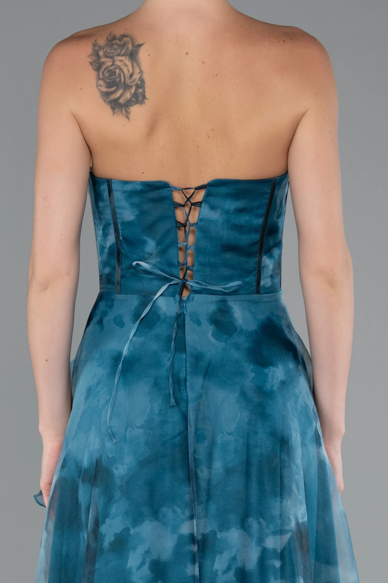 Oil Green-Long Evening Dress ABU3360