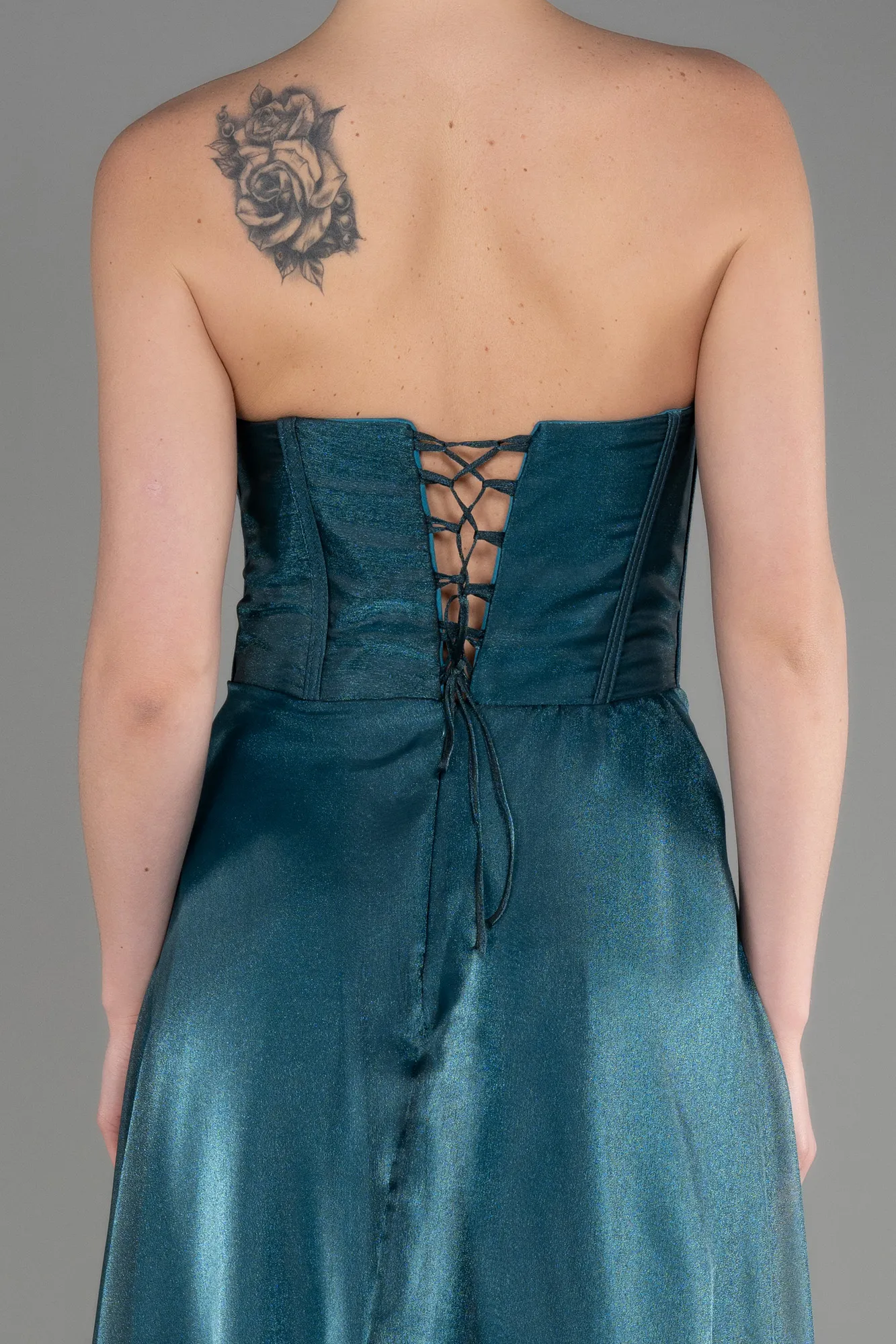 Oil Green-Long Evening Dress ABU3720