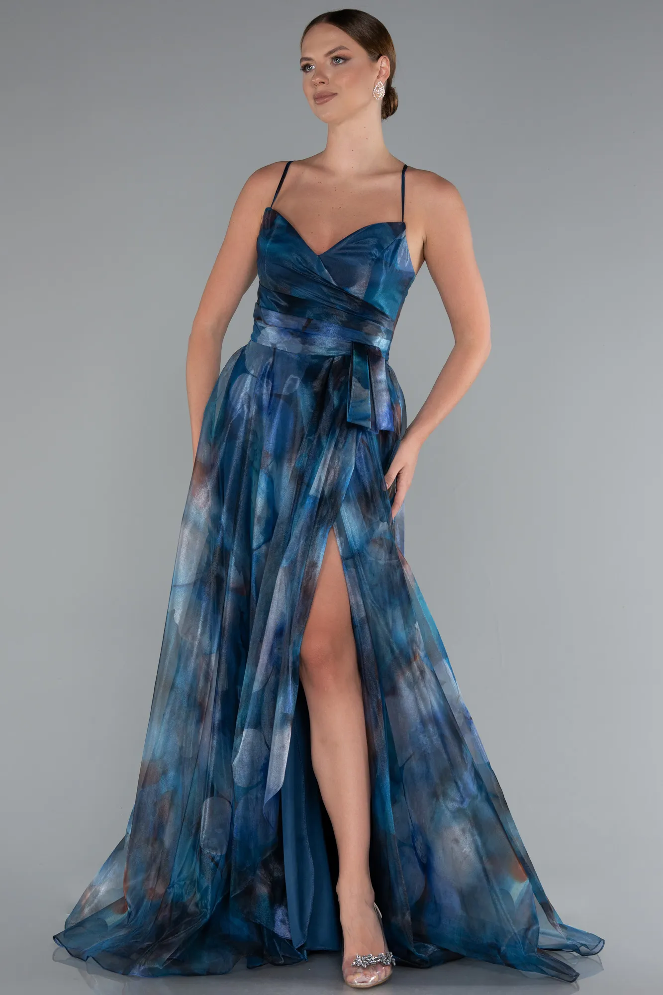 Oil Green-Long Evening Dress ABU5053