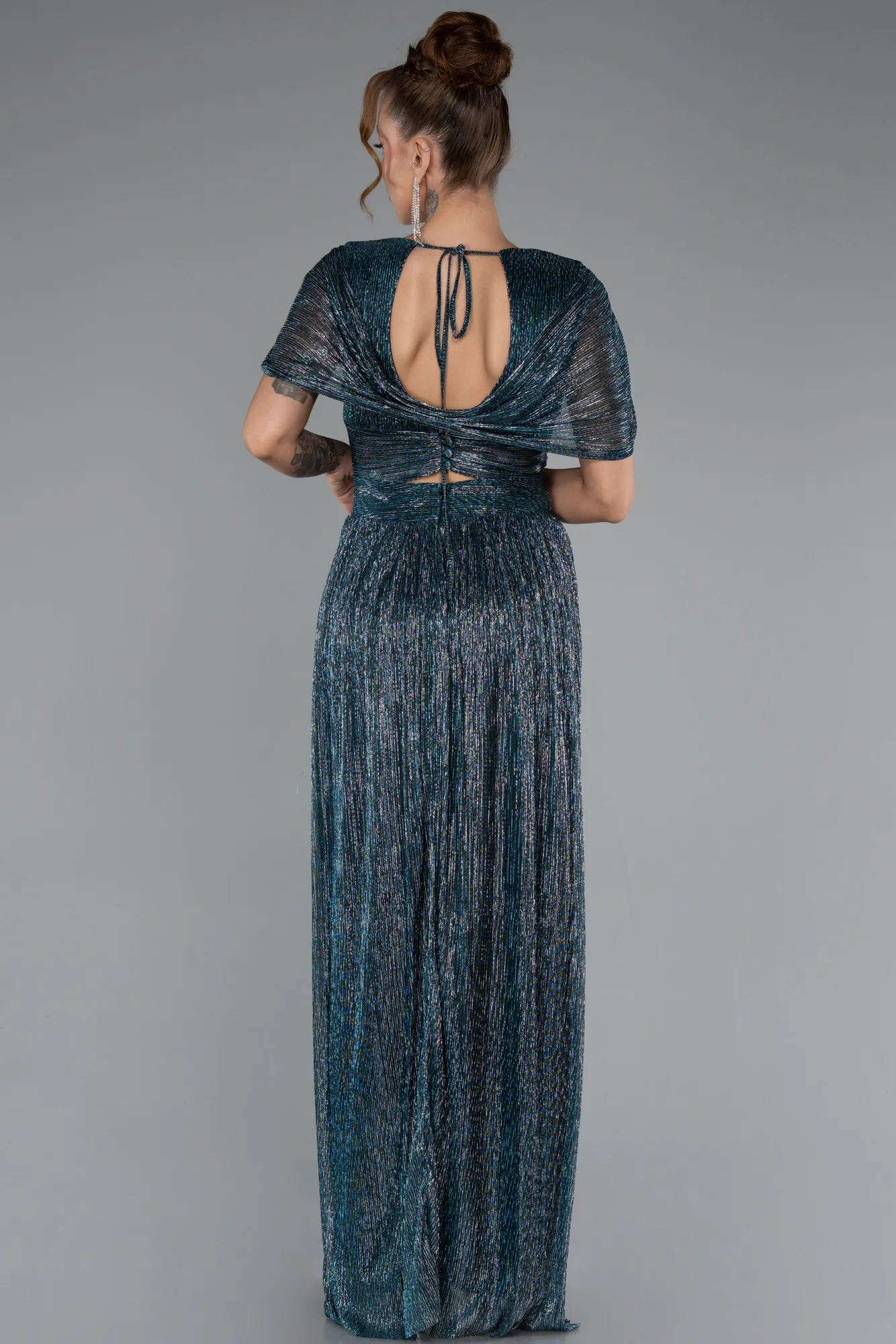 Oil Green-Long Evening Dress ABU5098