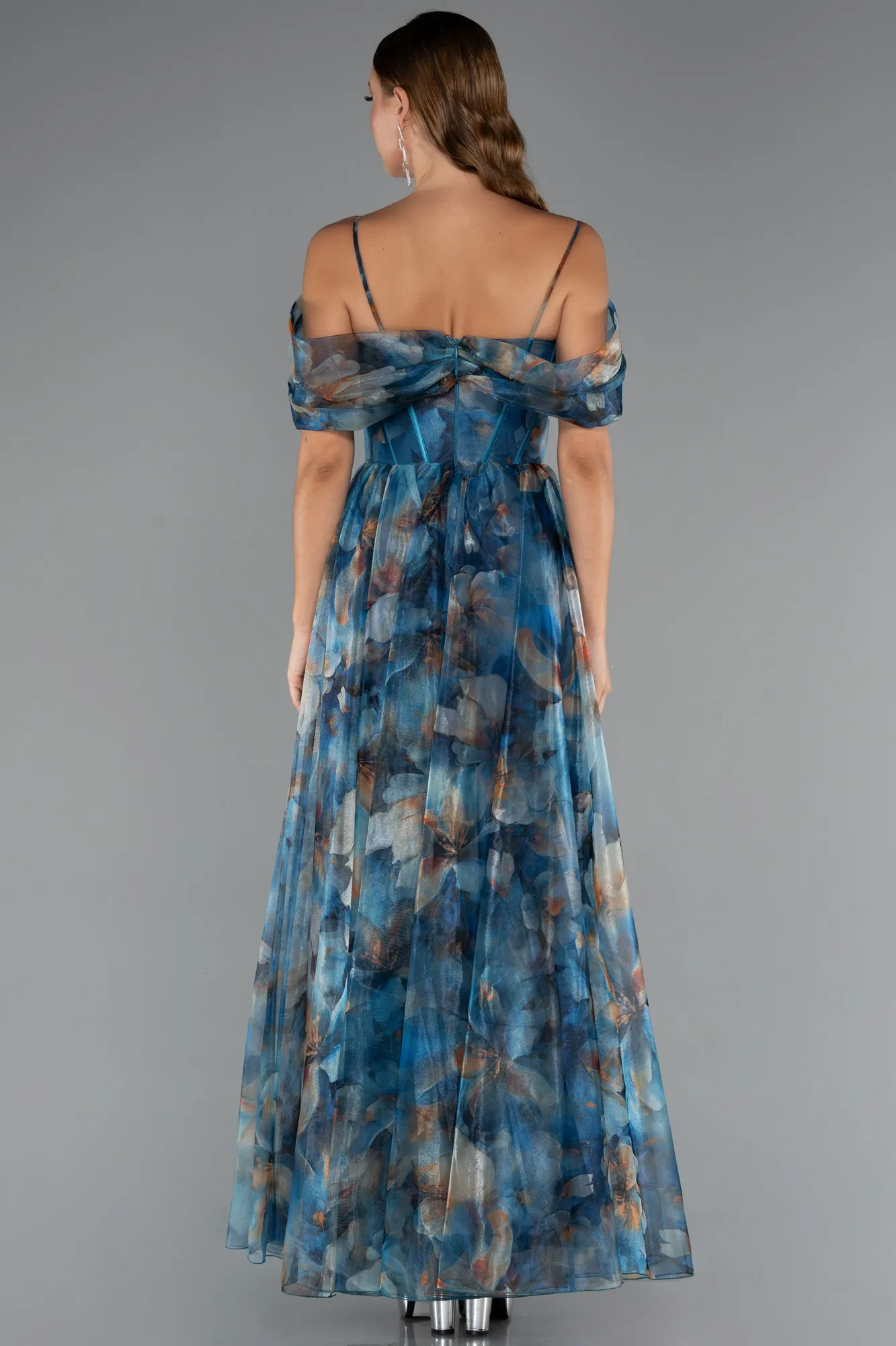 Oil Green-Long Evening Dress ABU5133