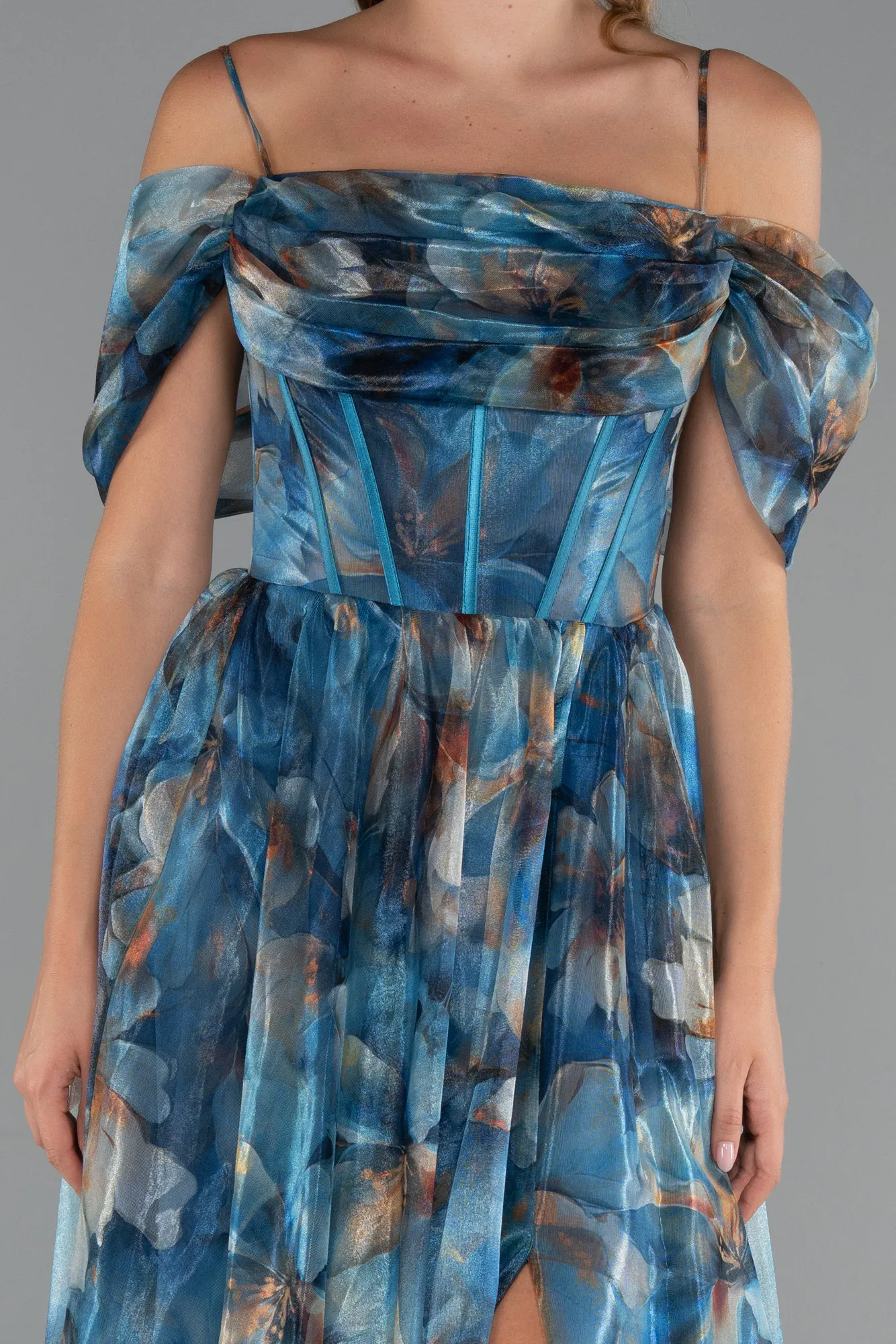 Oil Green-Long Evening Dress ABU5133