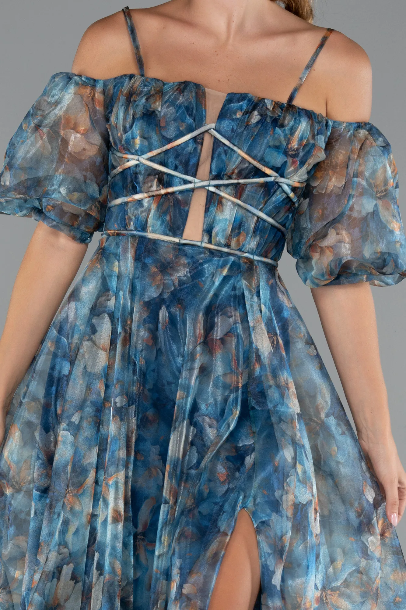 Oil Green-Long Evening Dress ABU5221