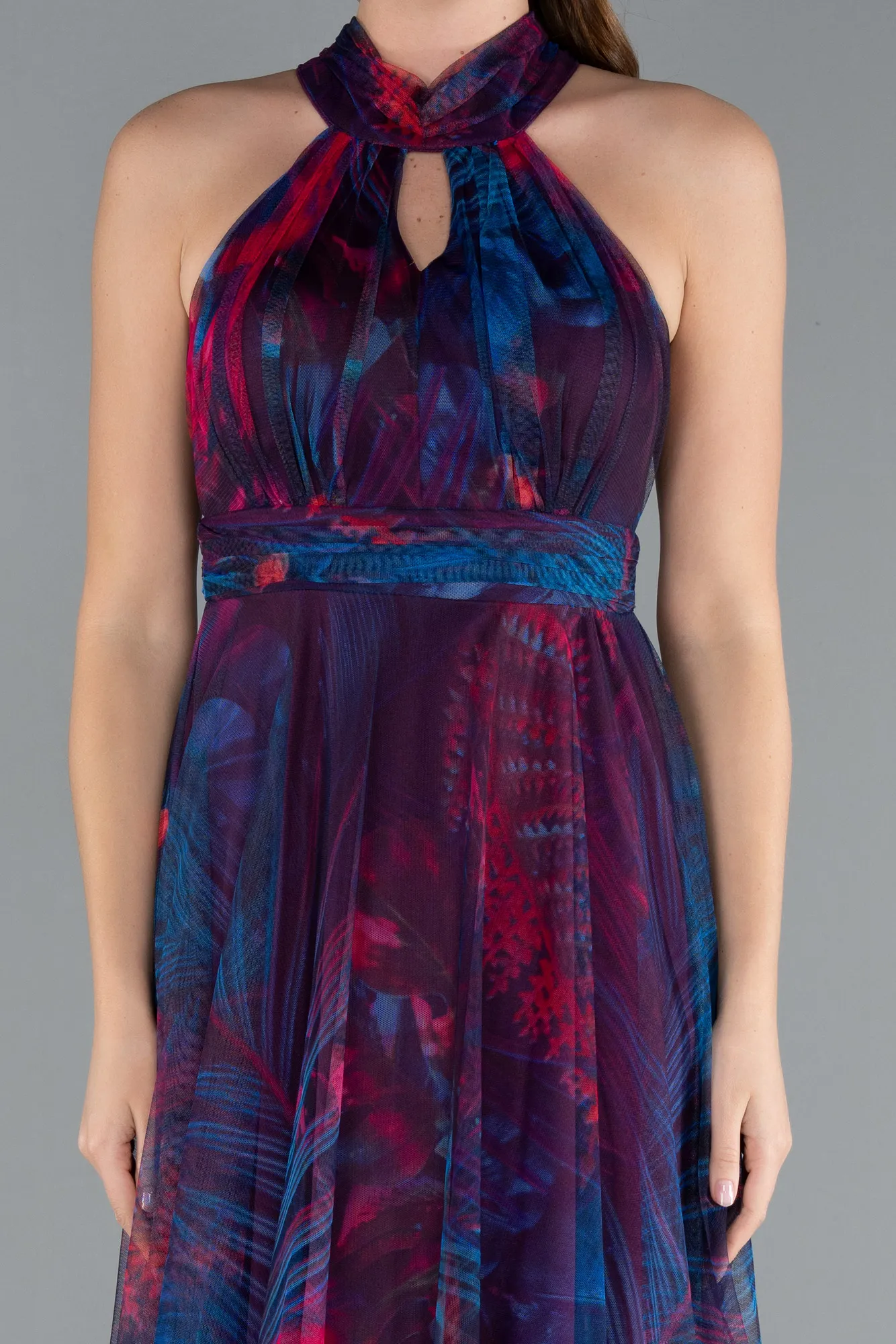 Oil Green-Long Invitation Dress ABU674