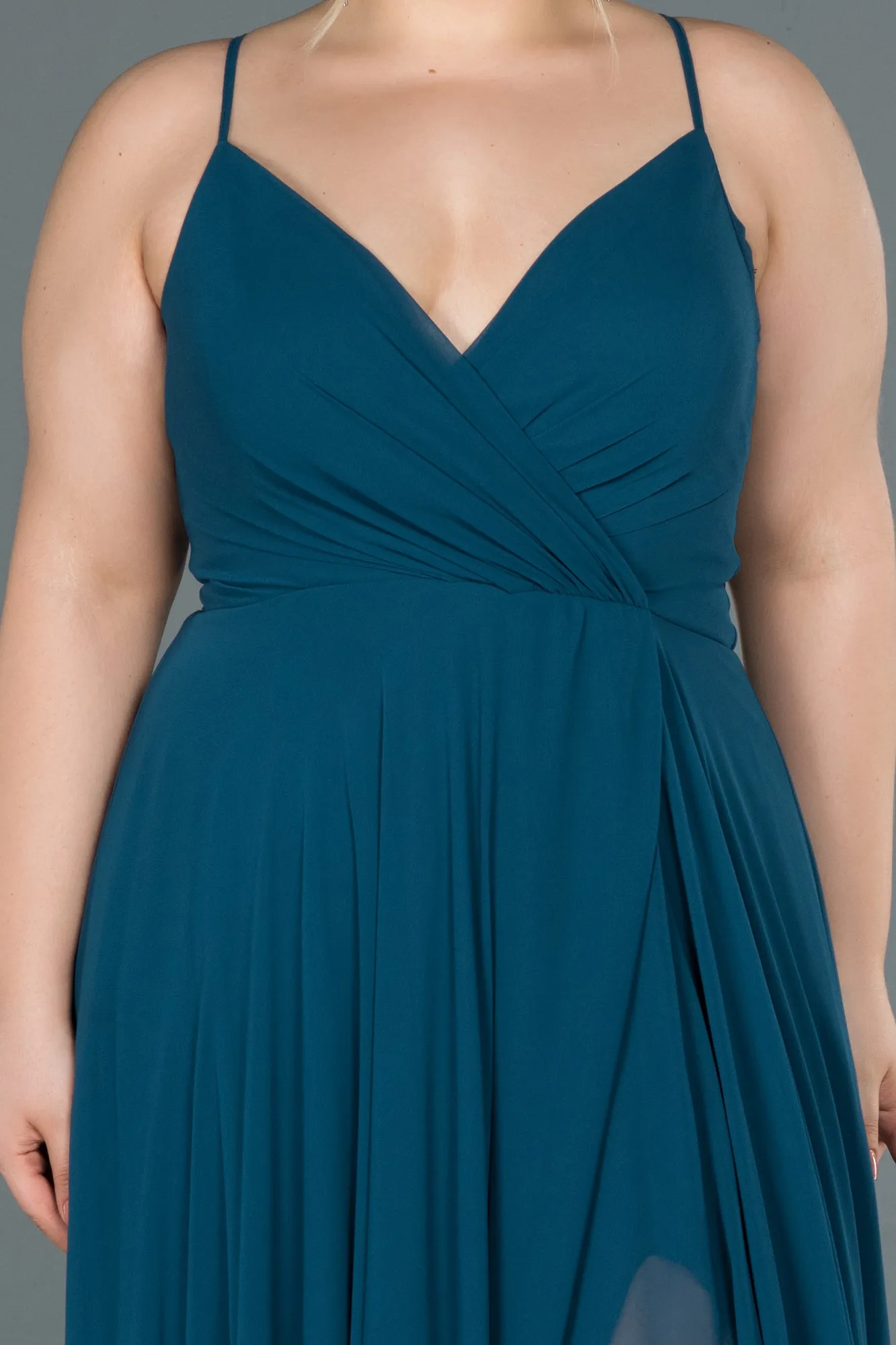 Oil Green-Long Plus Size Evening Dress ABU1324