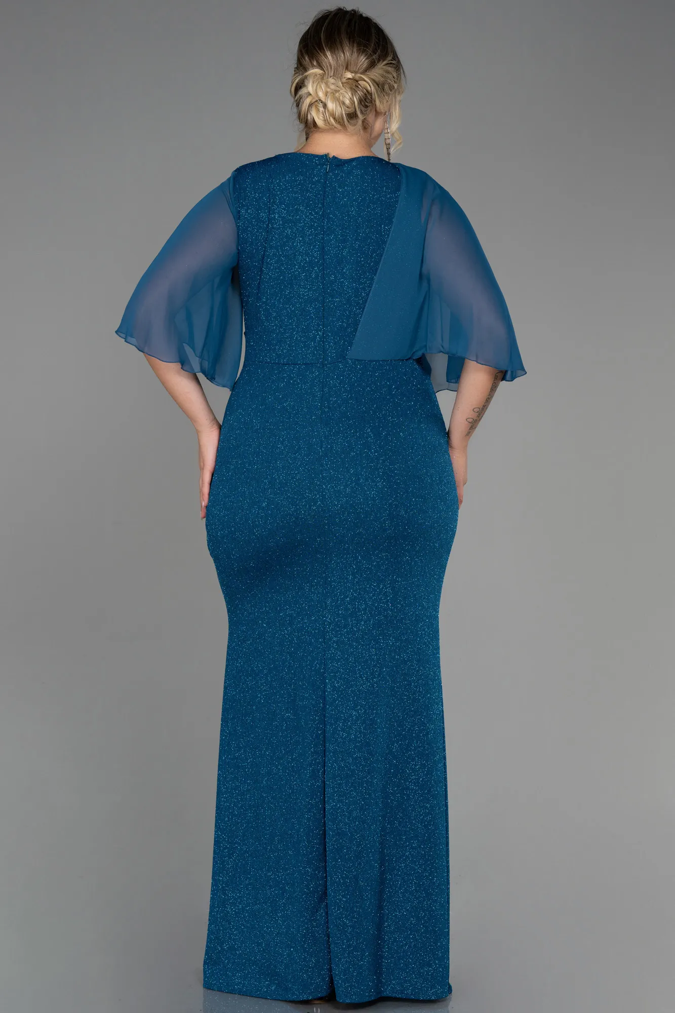 Oil Green-Long Plus Size Evening Dress ABU2857