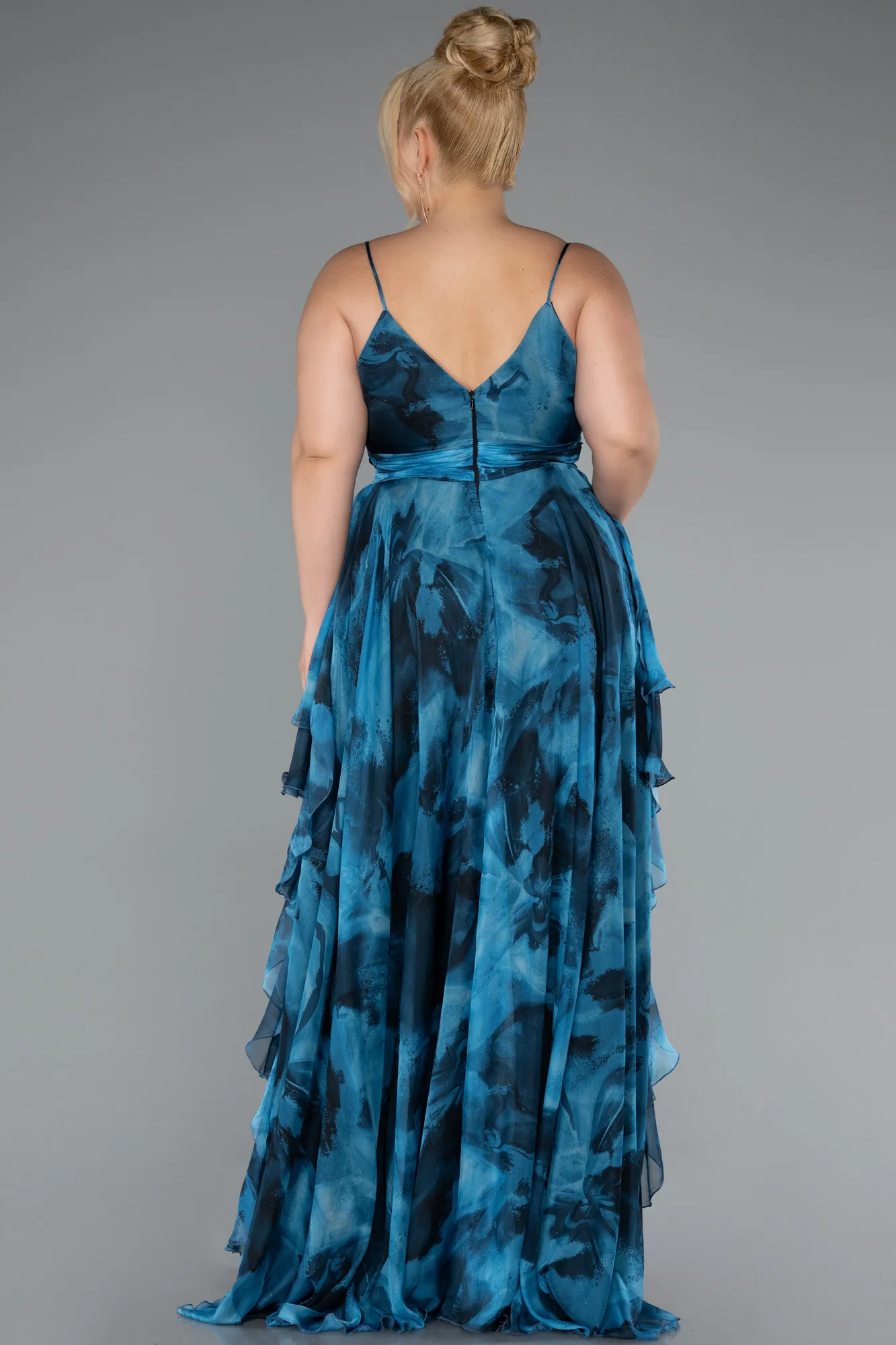 Oil Green-Long Plus Size Evening Dress ABU5211