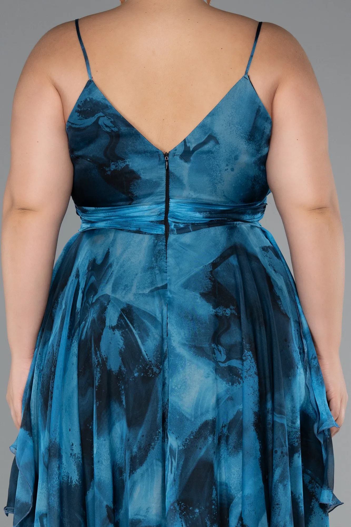 Oil Green-Long Plus Size Evening Dress ABU5211