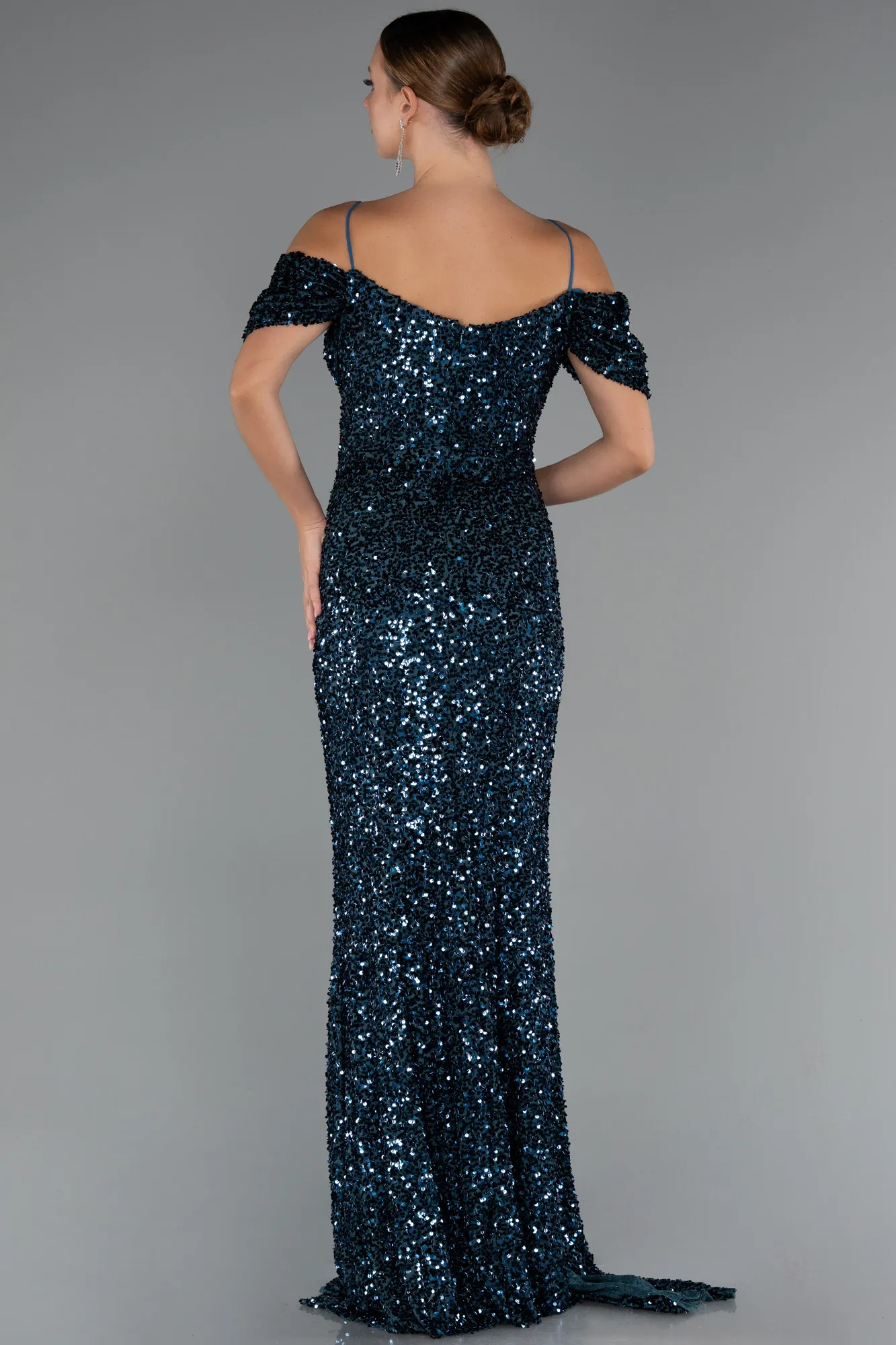 Oil Green-Long Plus Size Evening Gown ABU5232