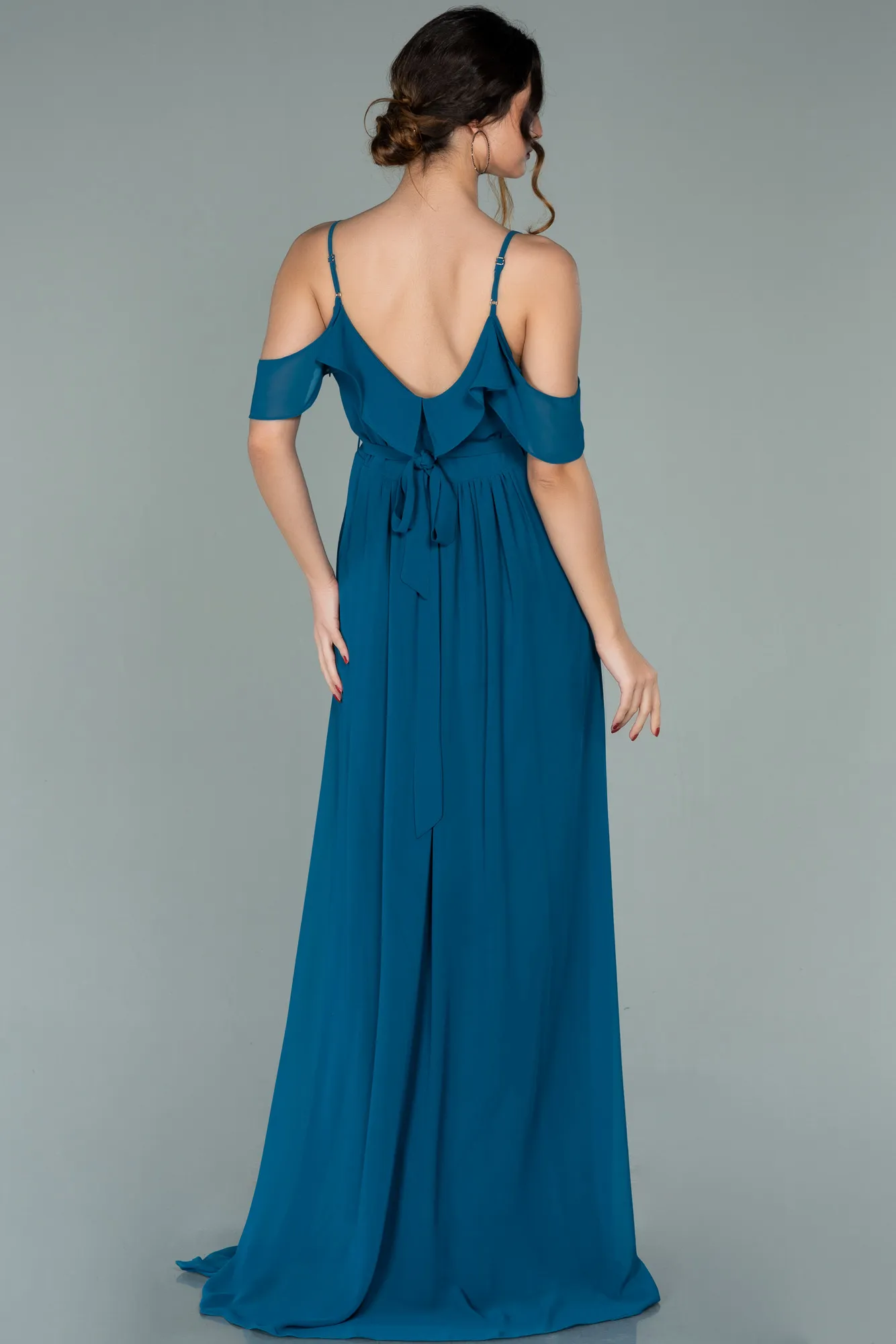 Oil Green-Long Pregnancy Evening Dress ABU744