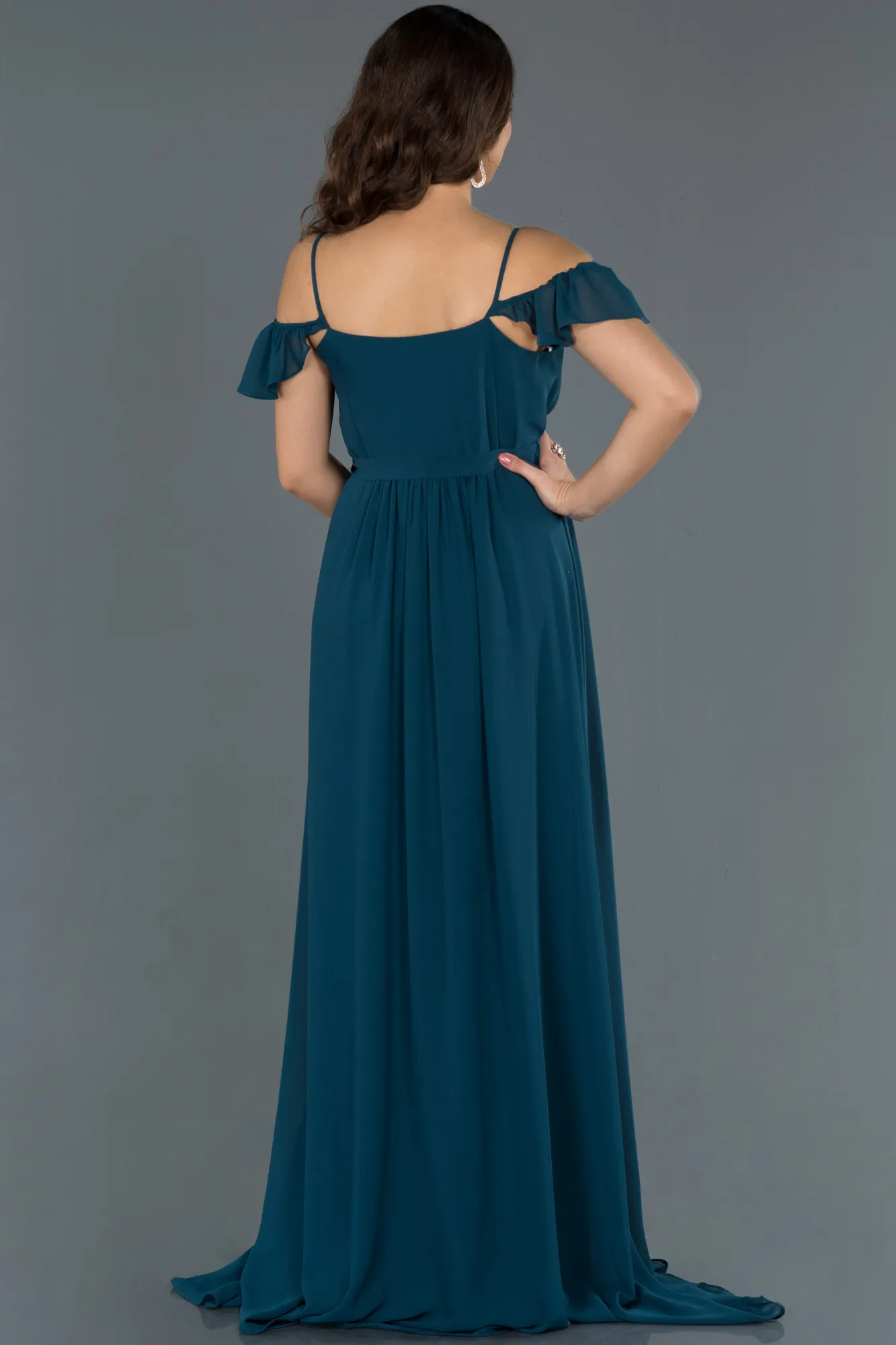 Oil Green-Long Pregnancy Evening Dress ABU756