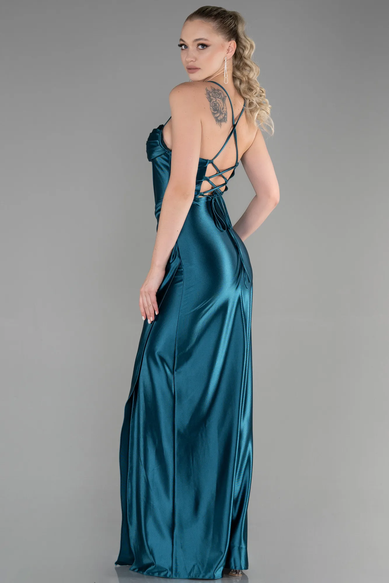Oil Green-Long Prom Gown ABU3247
