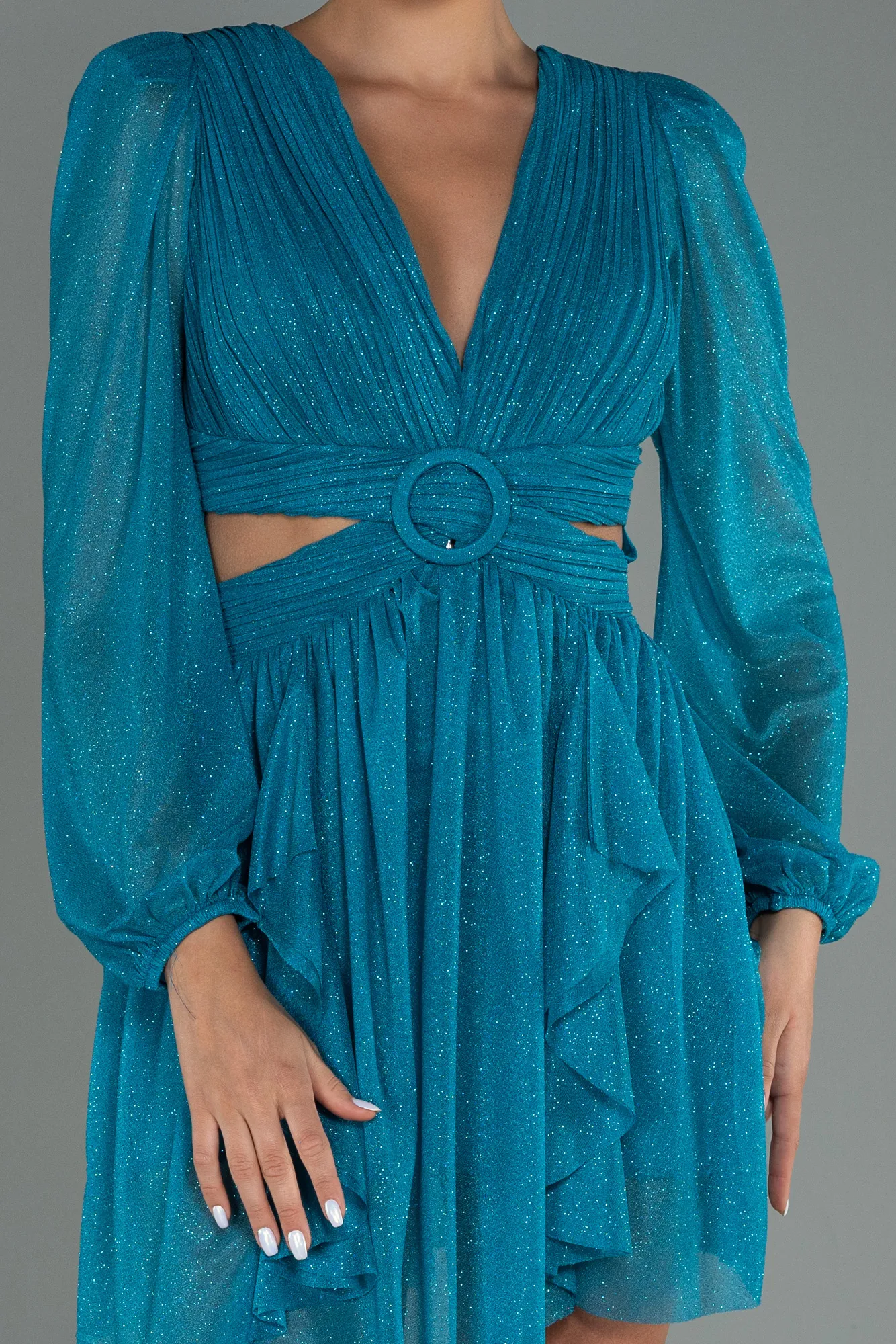 Oil Green-Short Invitation Dress ABK1743