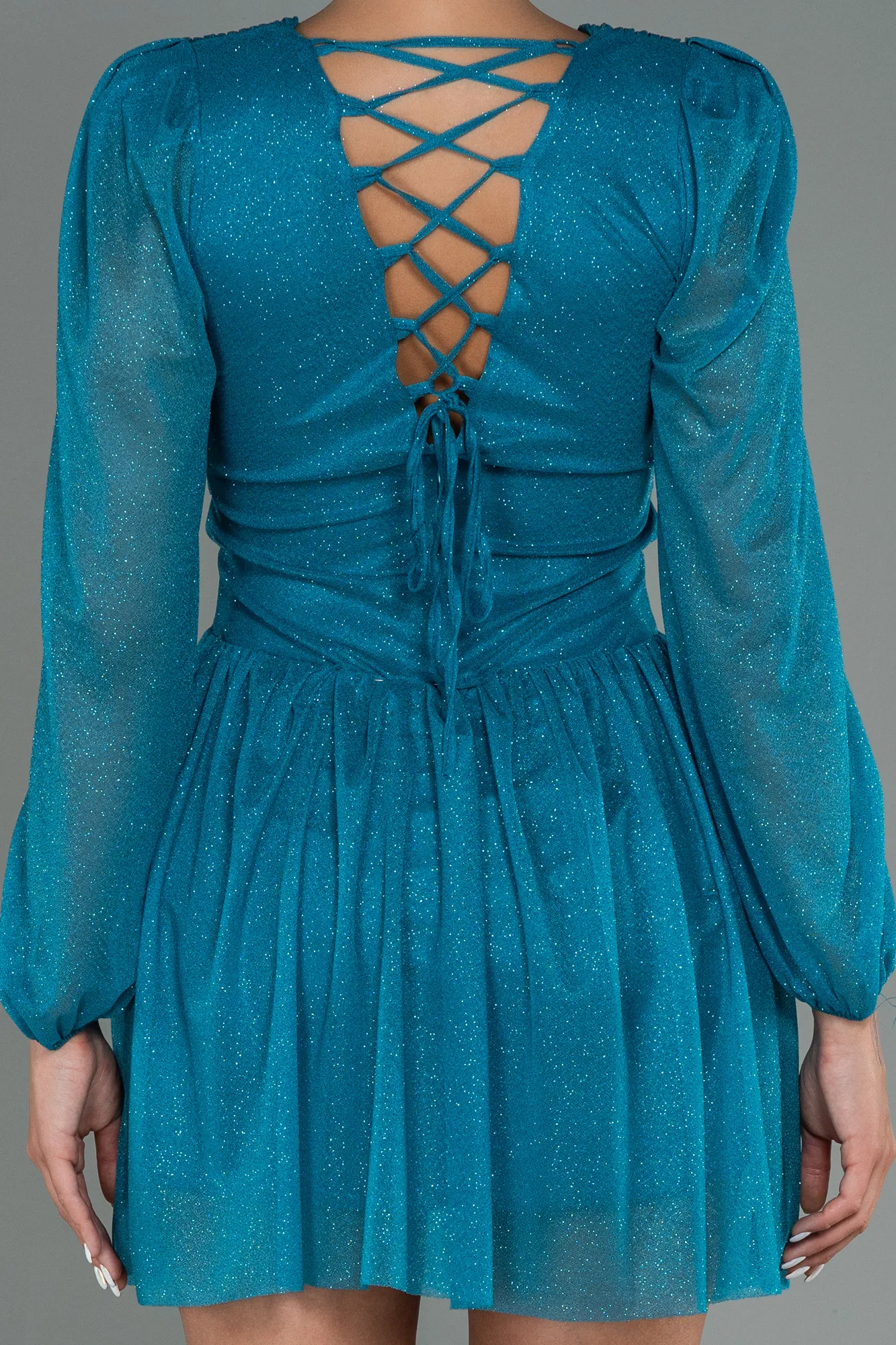 Oil Green-Short Invitation Dress ABK1743