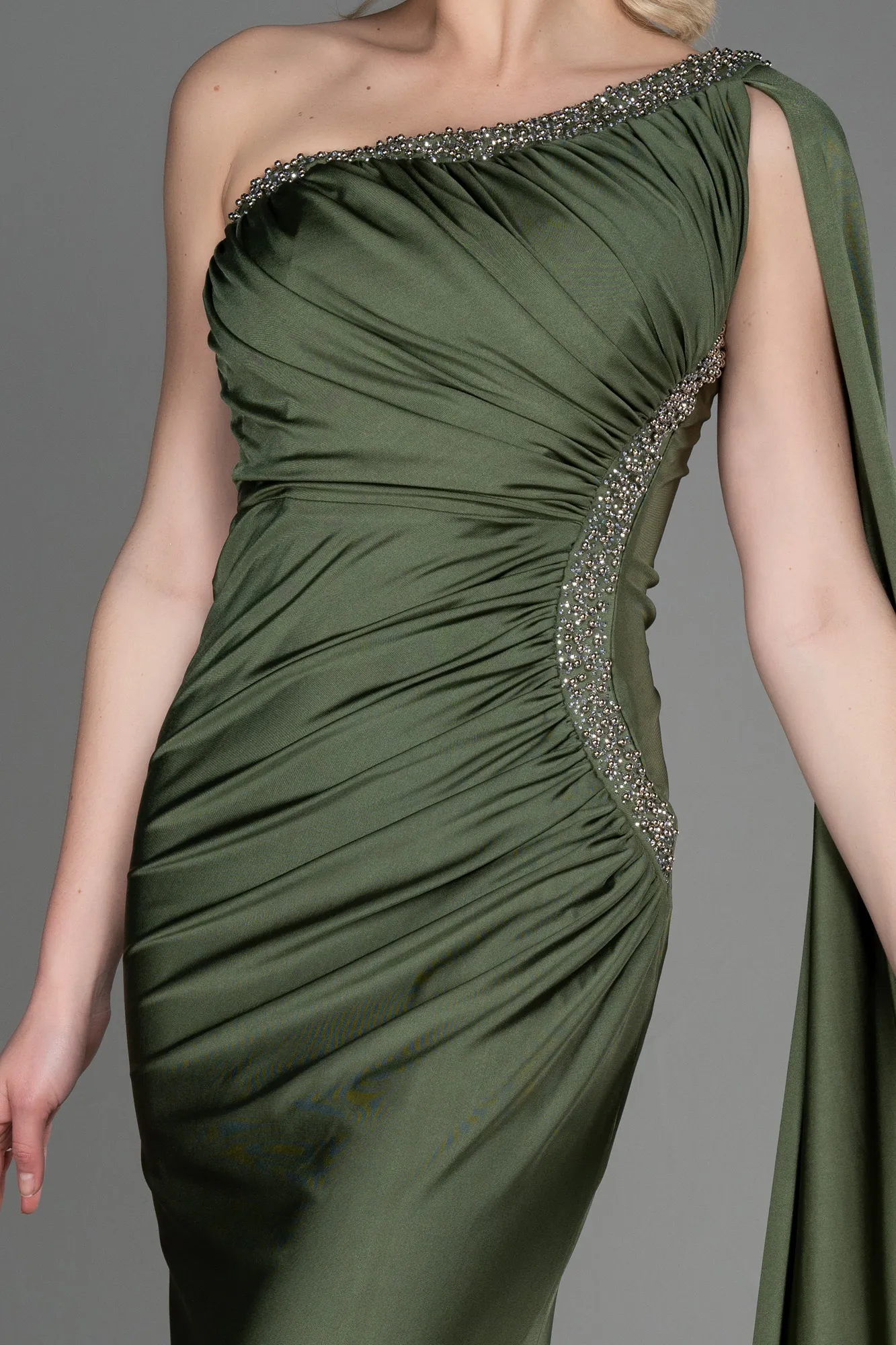 Olive Drab-Long Evening Dress ABU2663