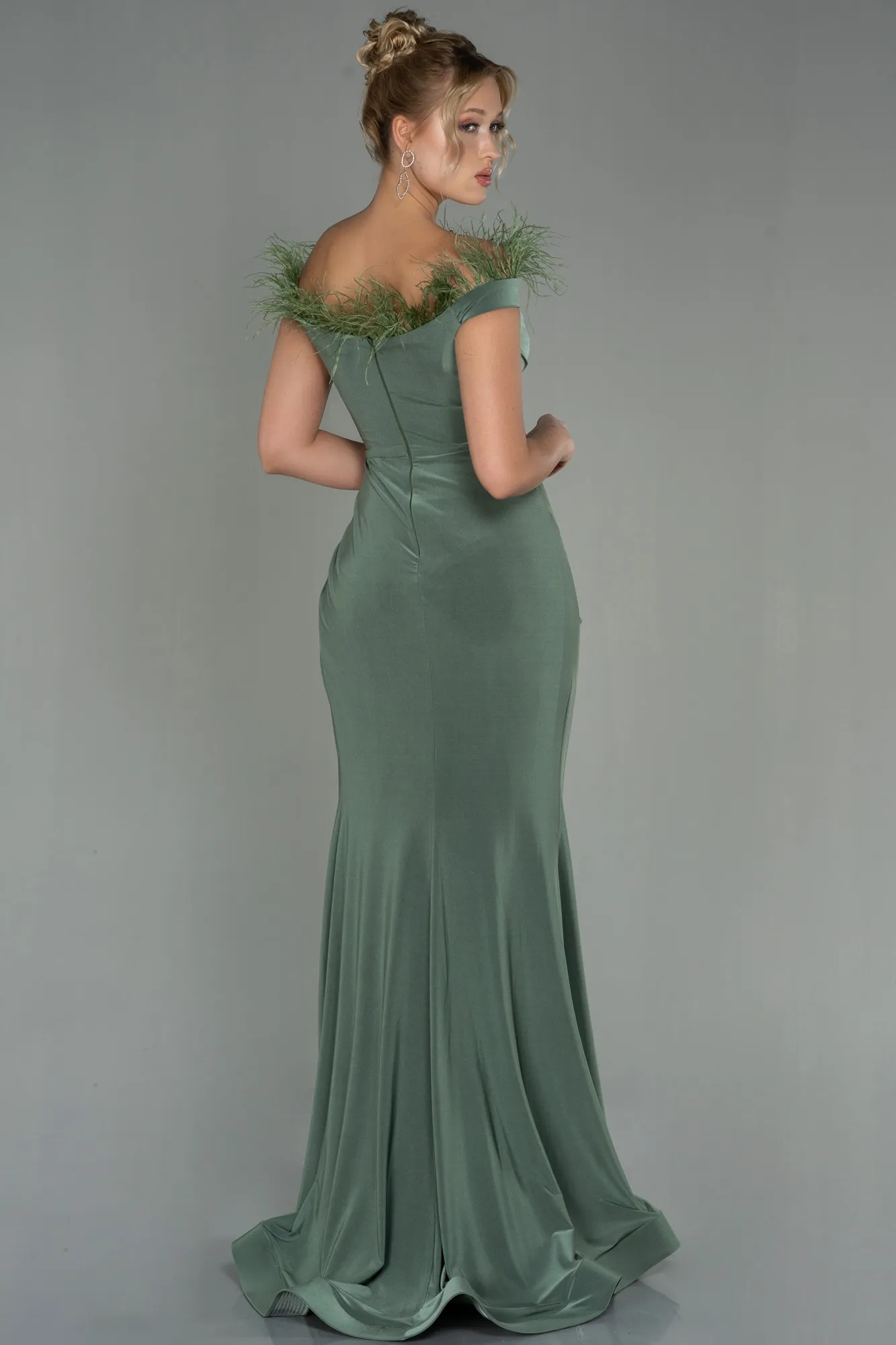 Olive Drab-Long Evening Dress ABU2906