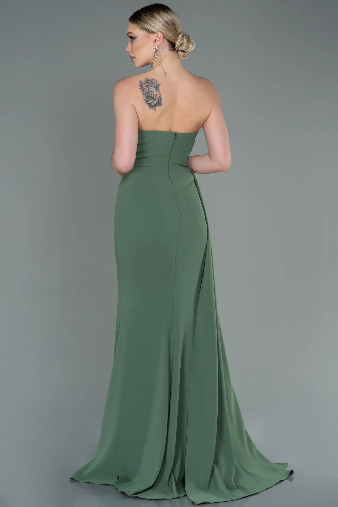 Olive Drab-Long Evening Dress ABU3069