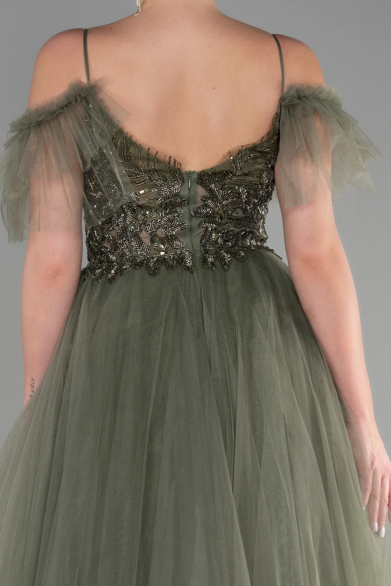 Olive Drab-Long Evening Dress ABU3526