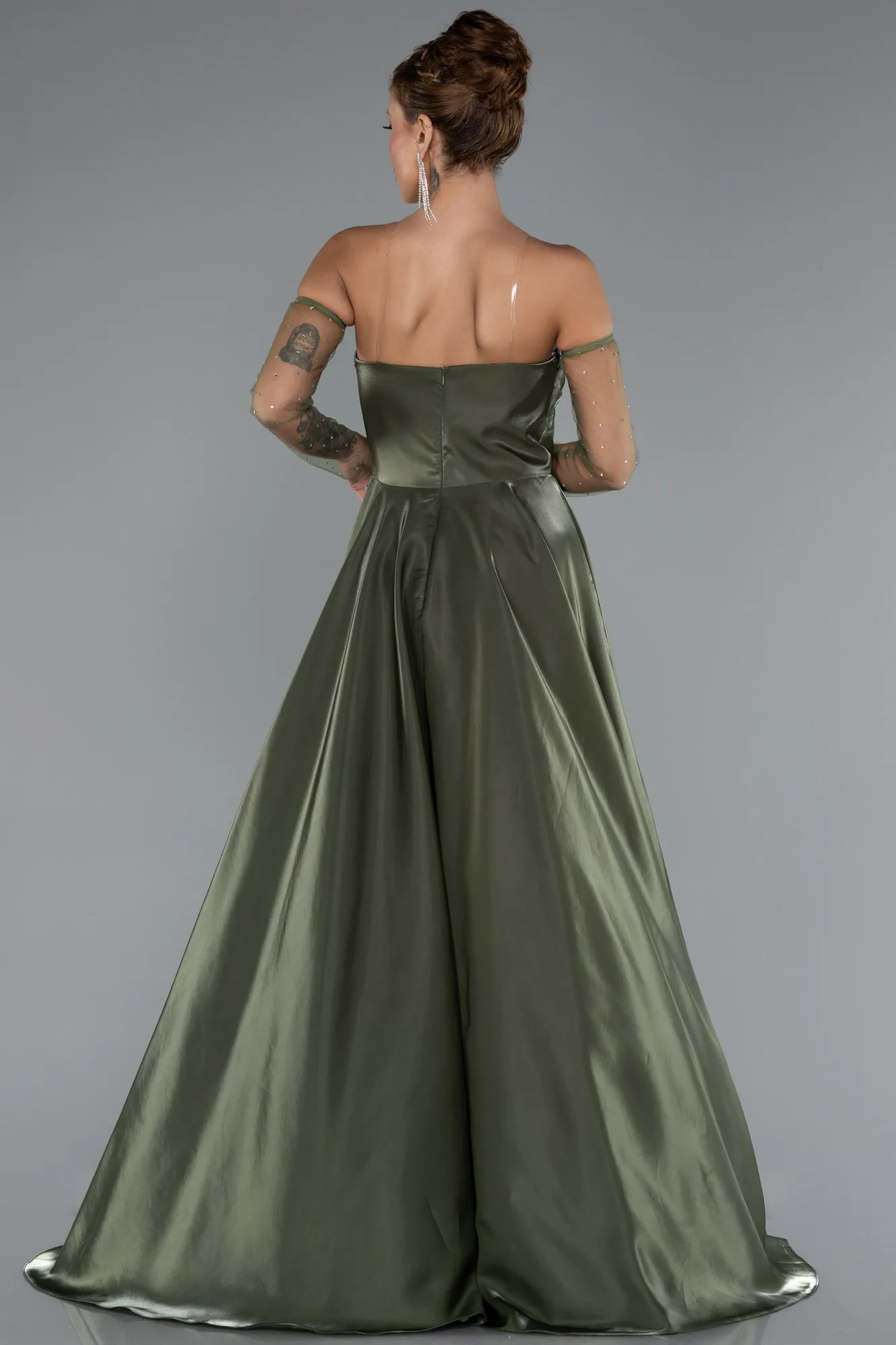Olive Drab-Long Evening Dress ABU3604