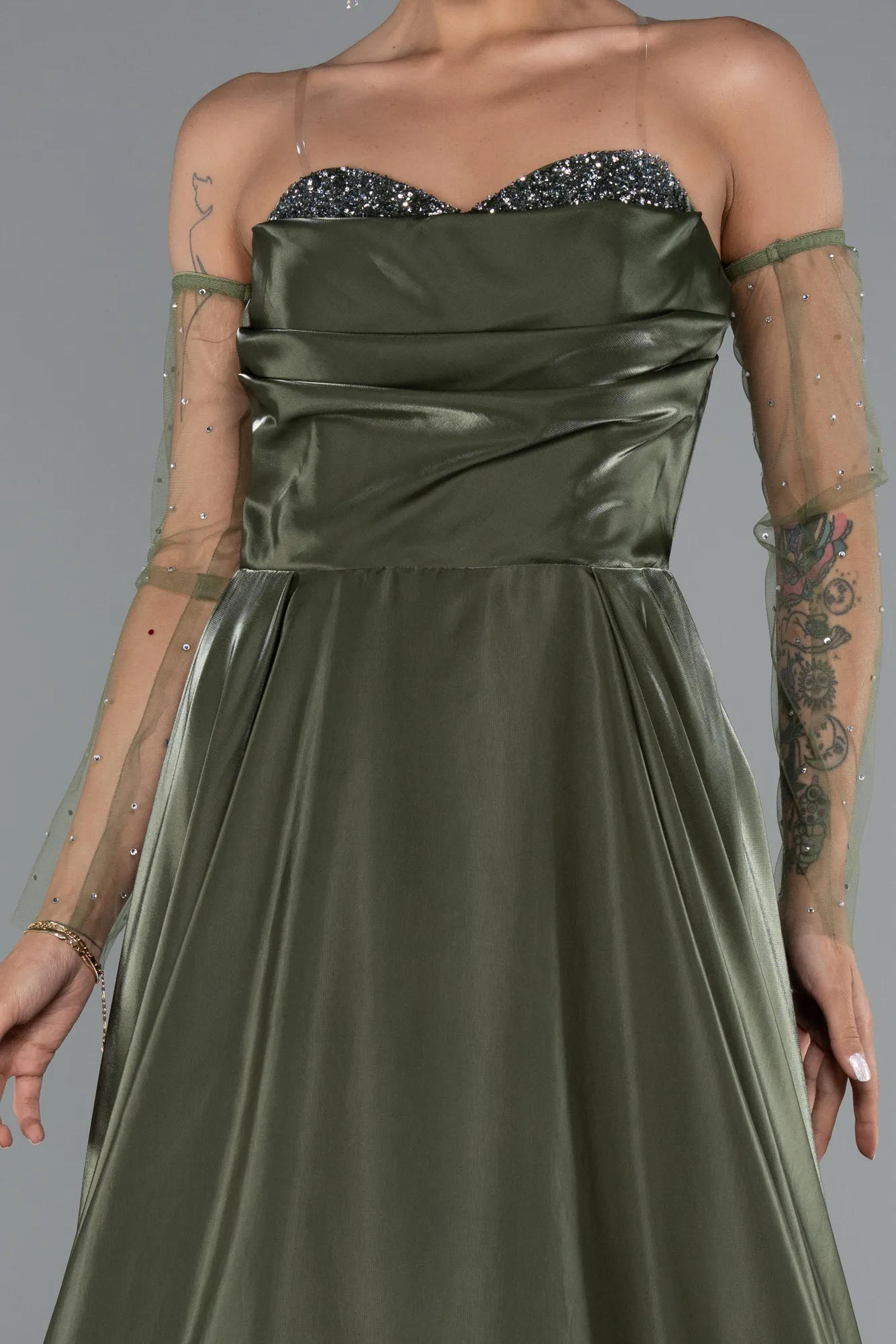 Olive Drab-Long Evening Dress ABU3604