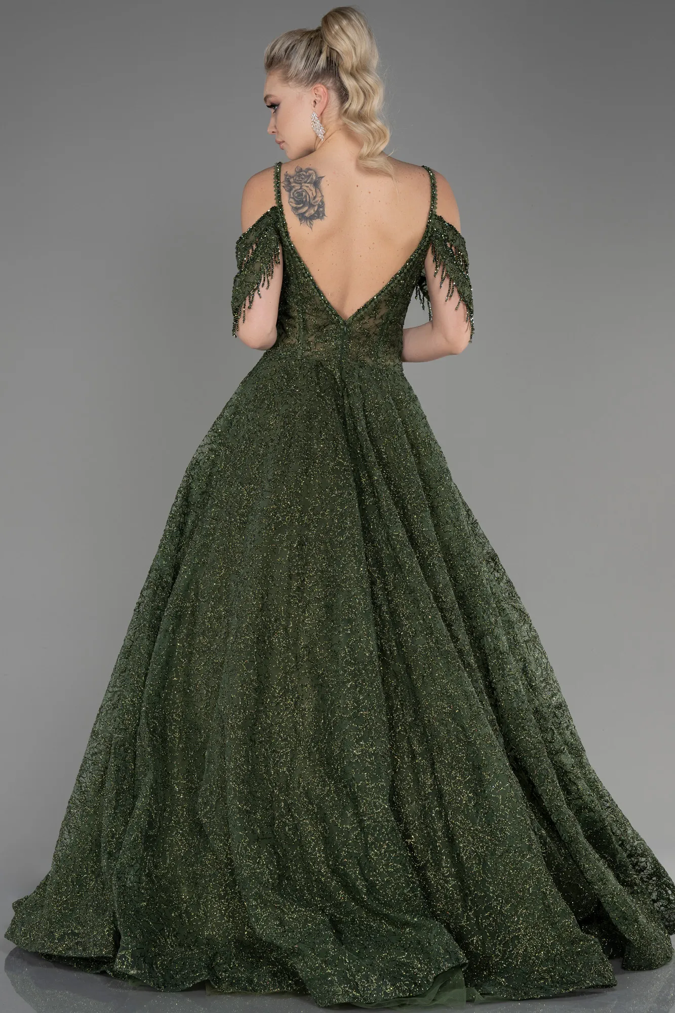 Olive Drab-Long Evening Dress ABU3708