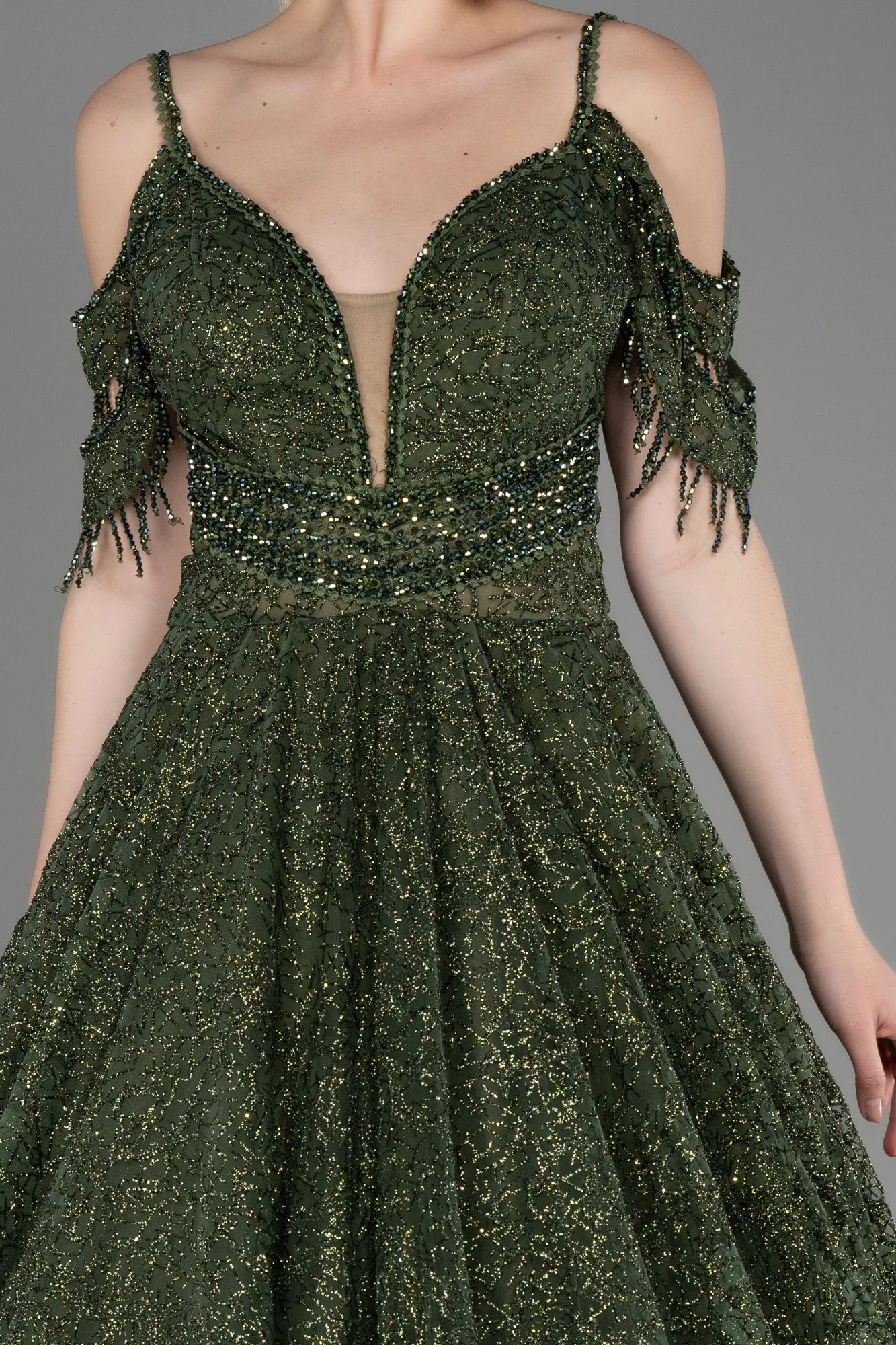 Olive Drab-Long Evening Dress ABU3708