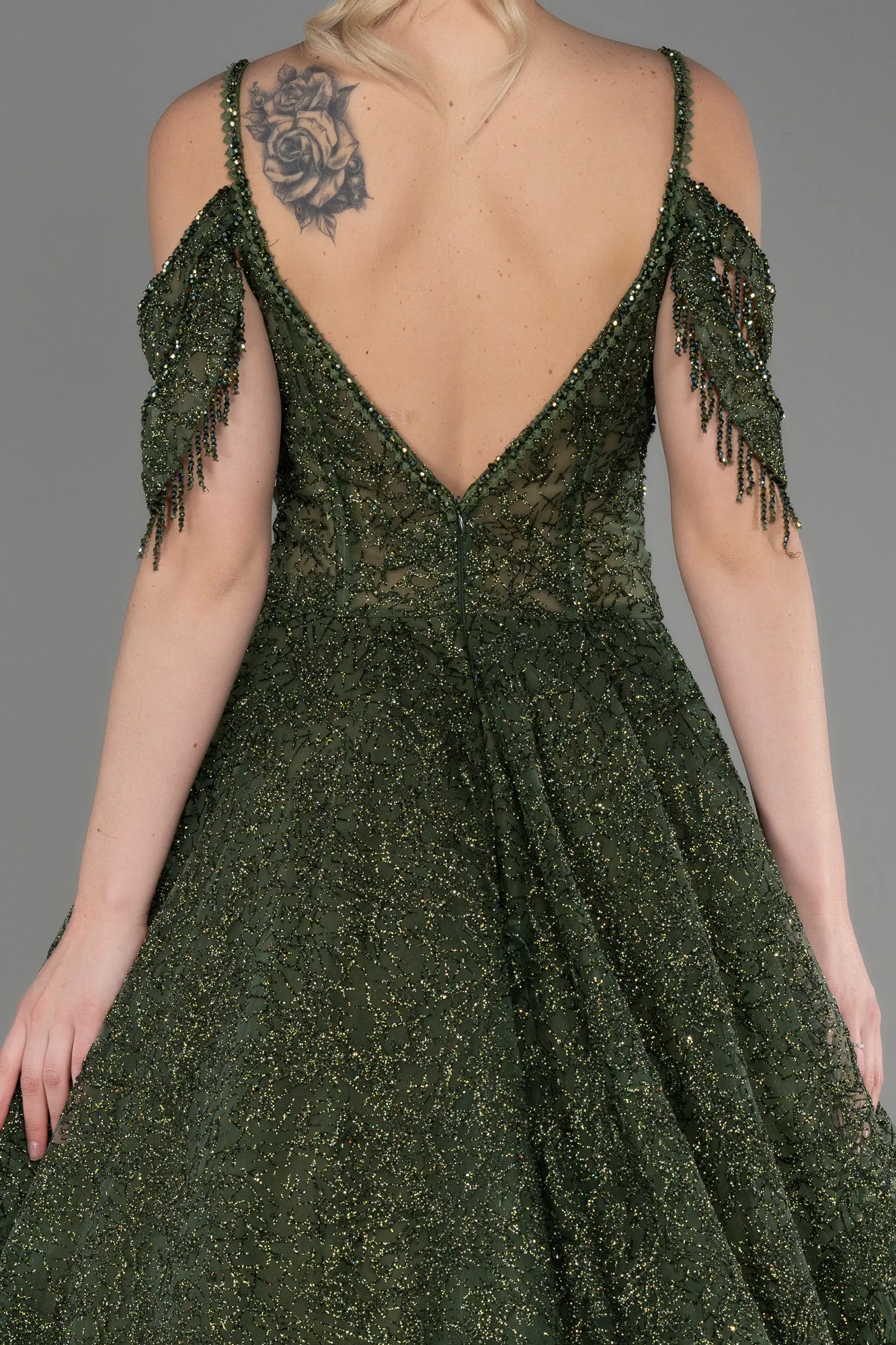 Olive Drab-Long Evening Dress ABU3708
