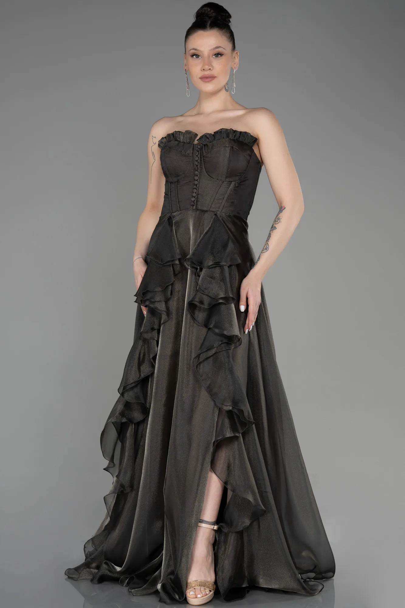 Olive Drab-Long Evening Dress ABU3720