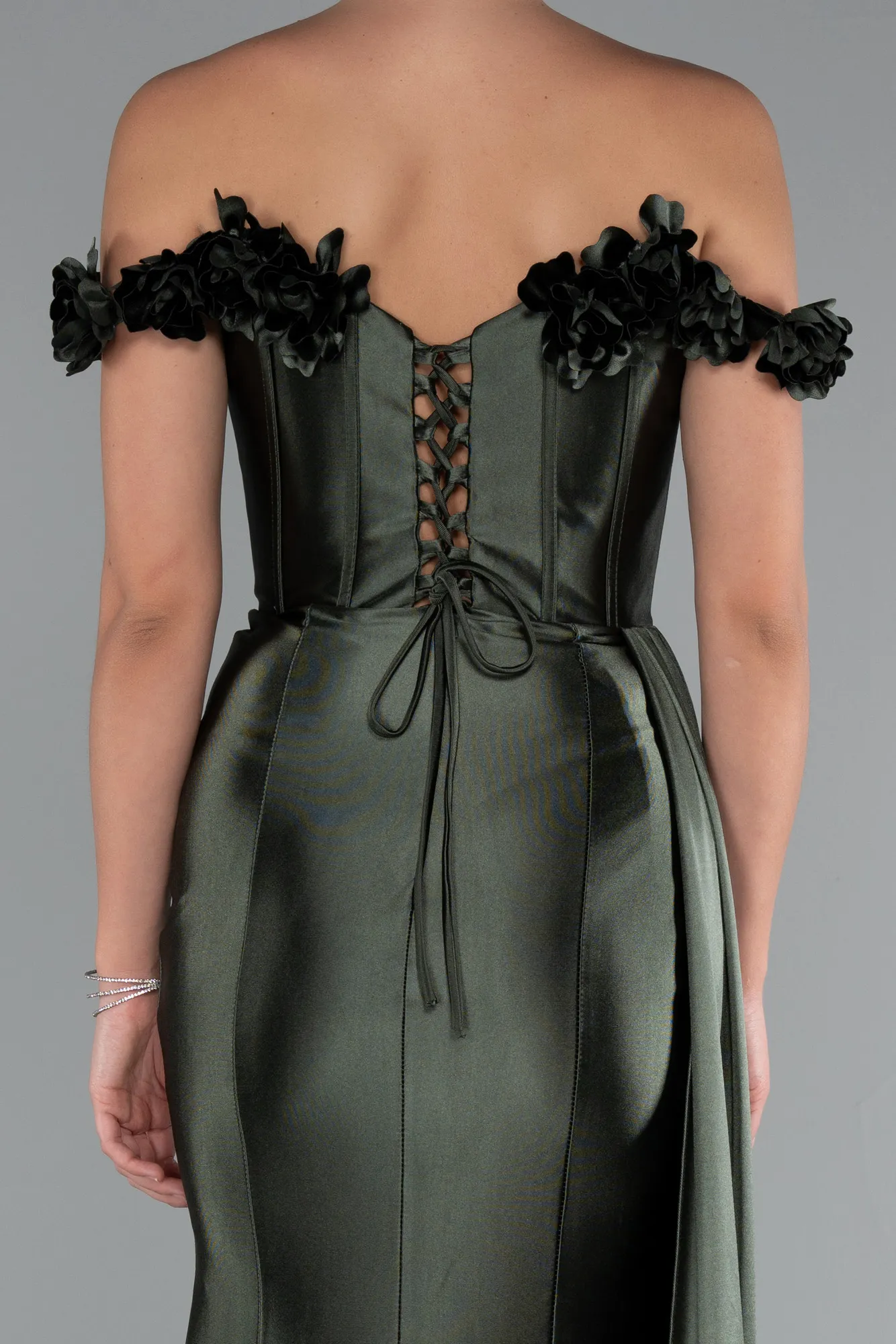 Olive Drab-Long Evening Dress ABU4903