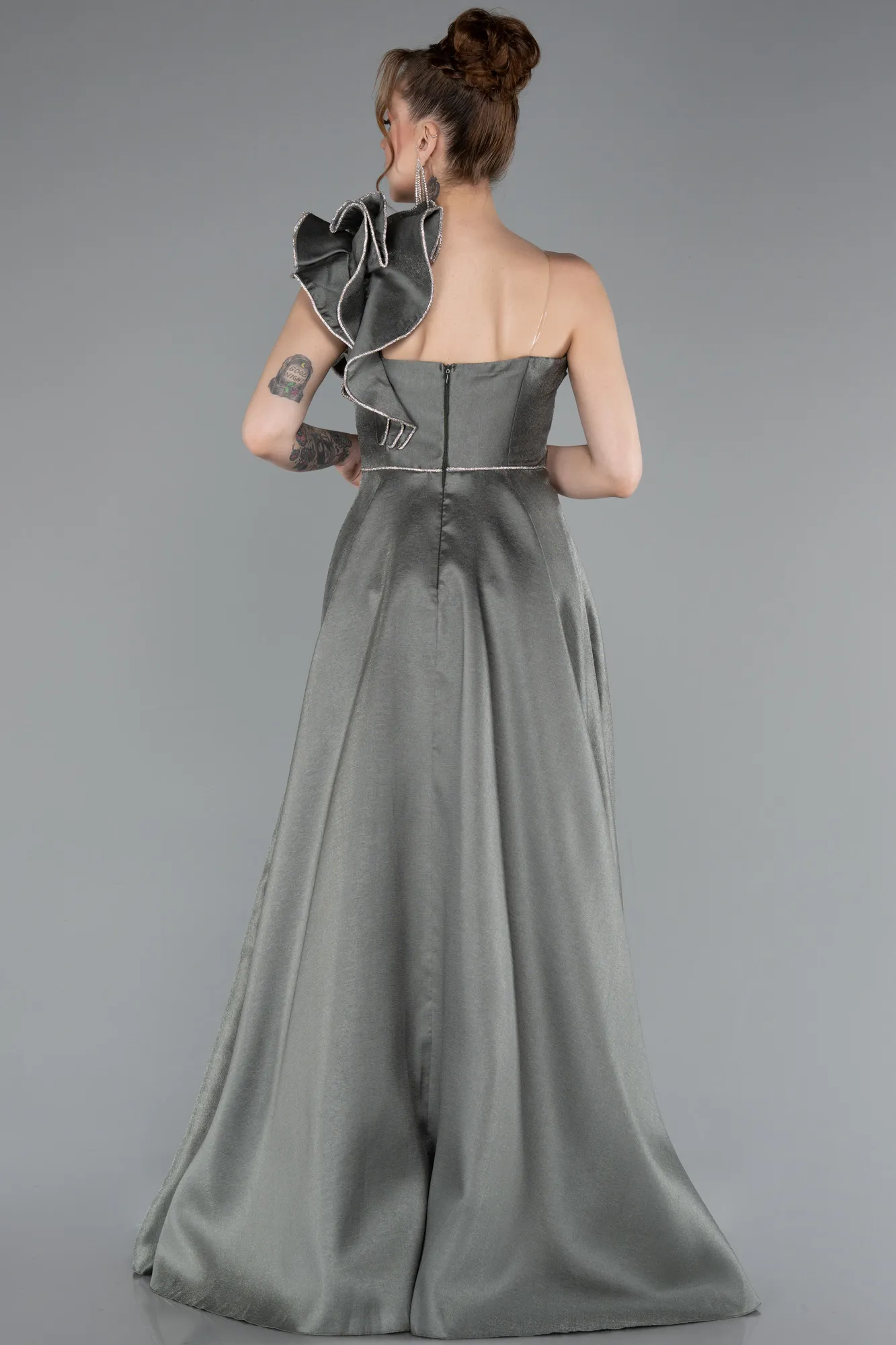 Olive Drab-Long Evening Dress ABU4989