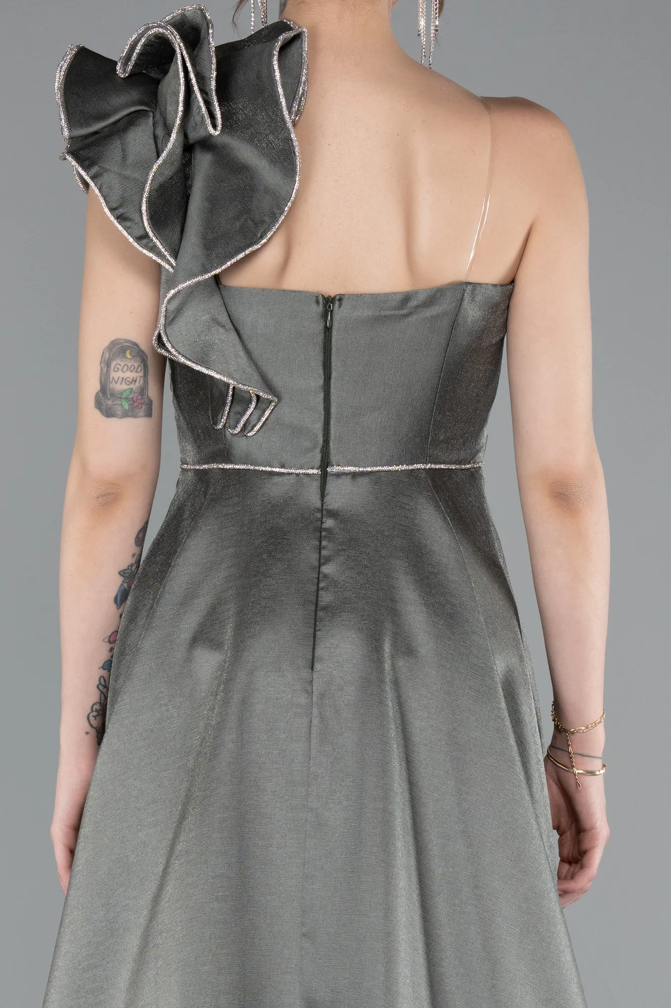 Olive Drab-Long Evening Dress ABU4989