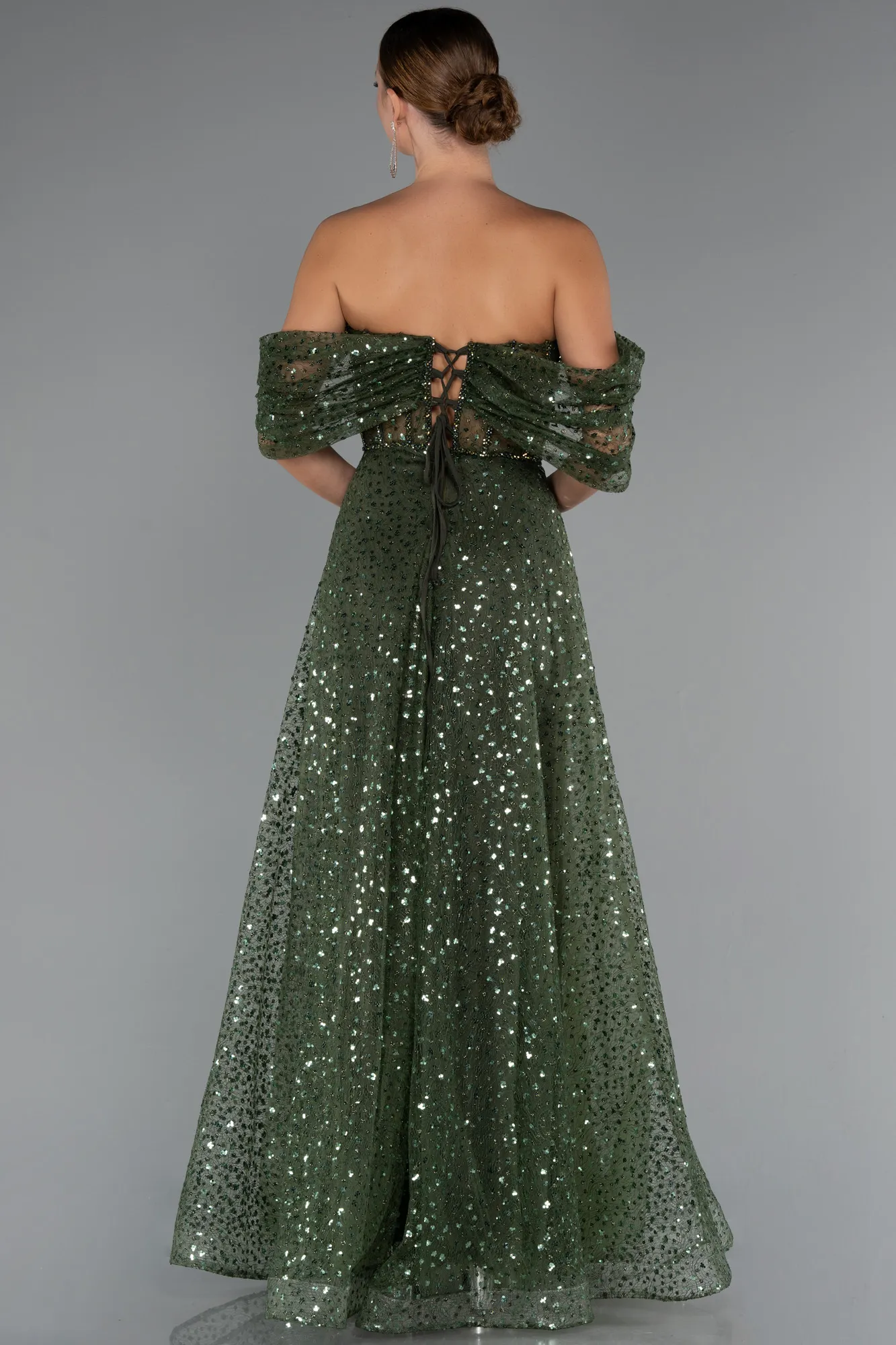 Olive Drab-Long Evening Dress ABU5226