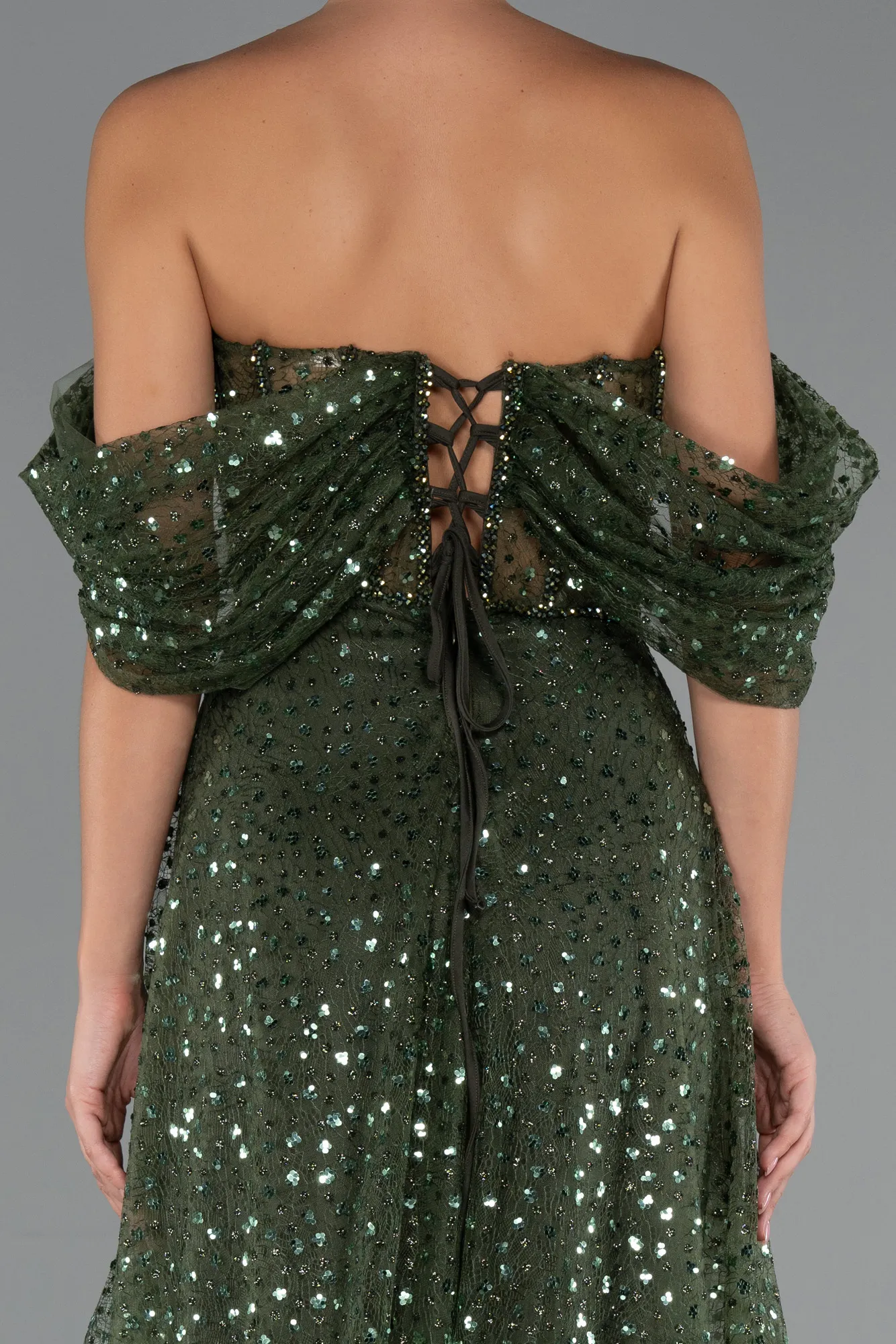 Olive Drab-Long Evening Dress ABU5226