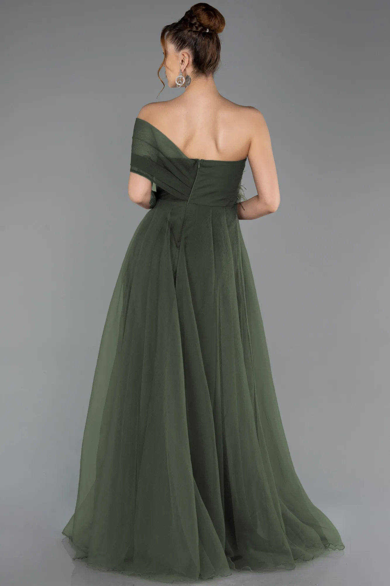 Olive Drab-Long Evening Dress ABU5528