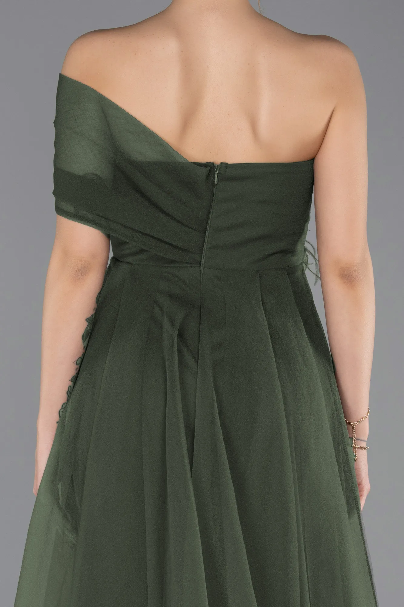 Olive Drab-Long Evening Dress ABU5528