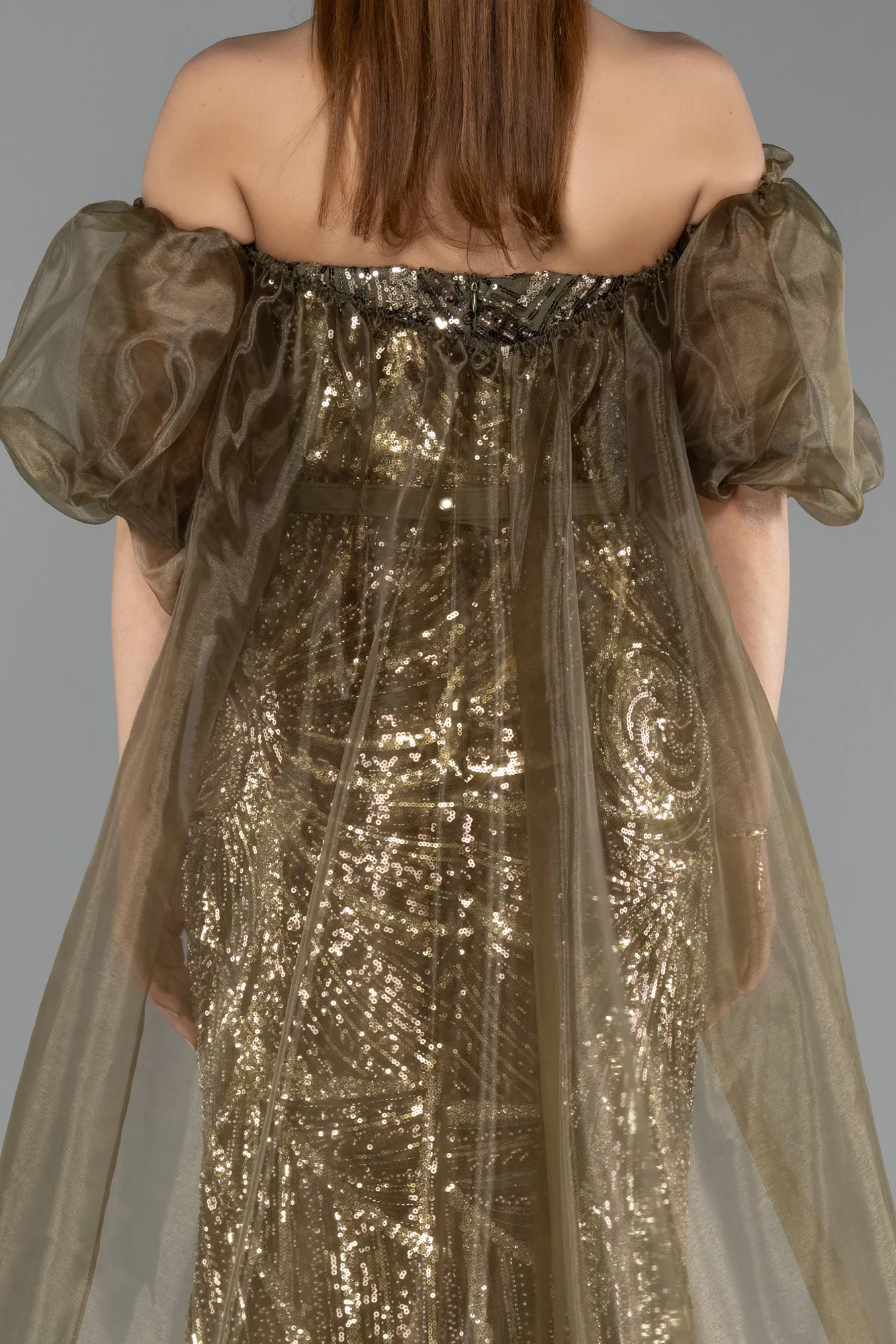 Olive Drab-Long Evening Dress ABU5537