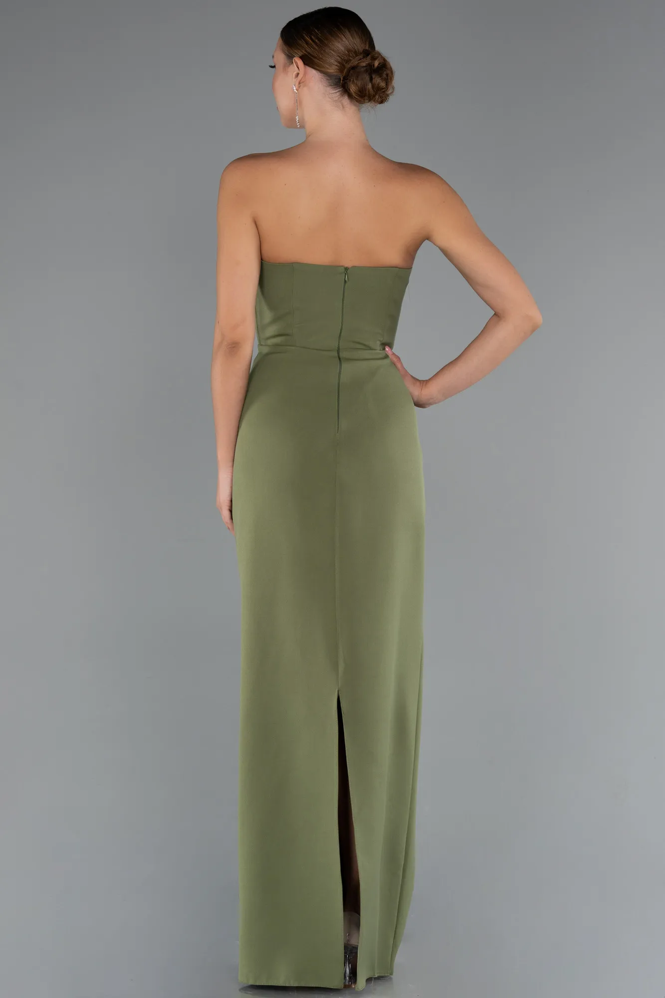 Olive Drab-Long Evening Gown ABU5235