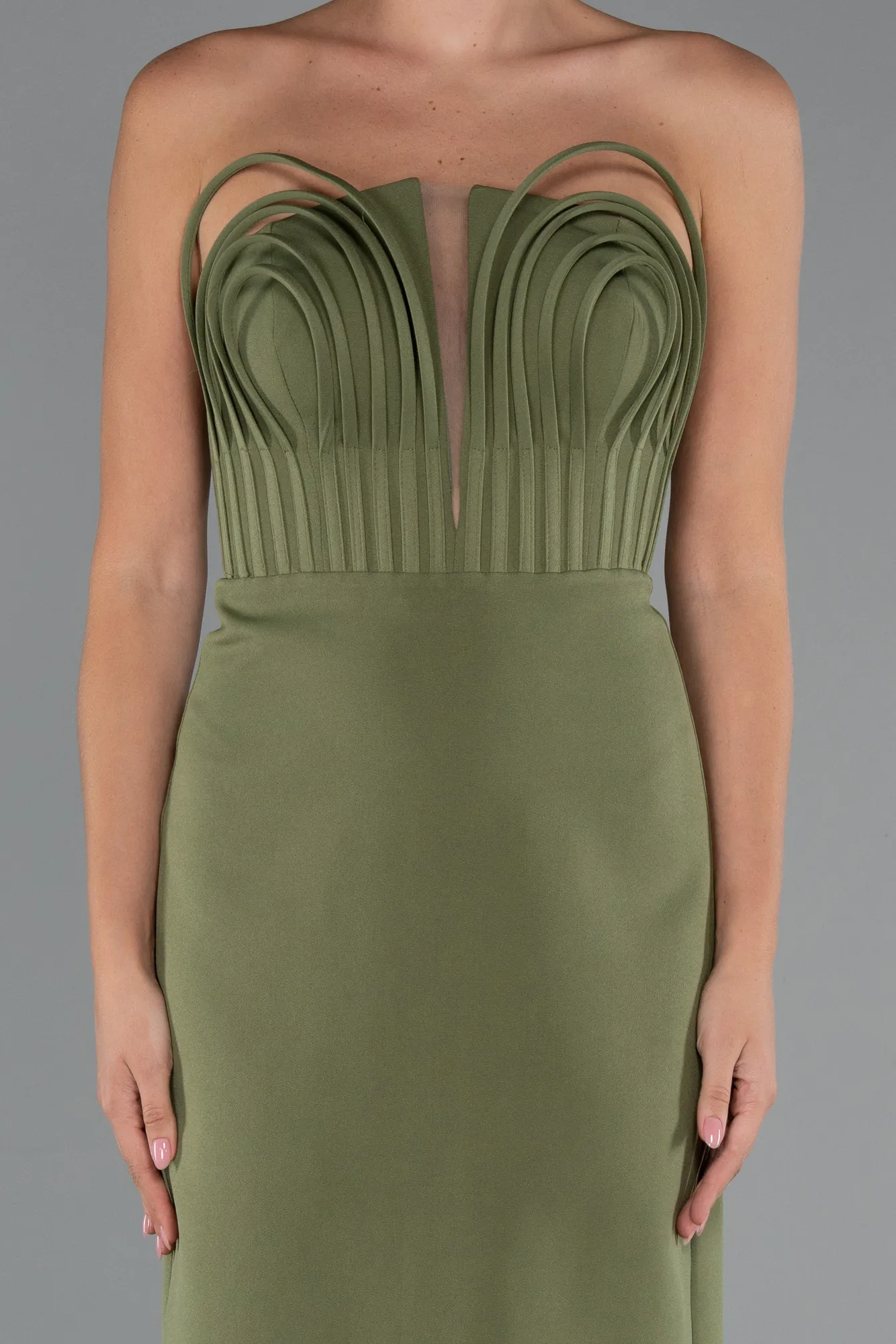 Olive Drab-Long Evening Gown ABU5235