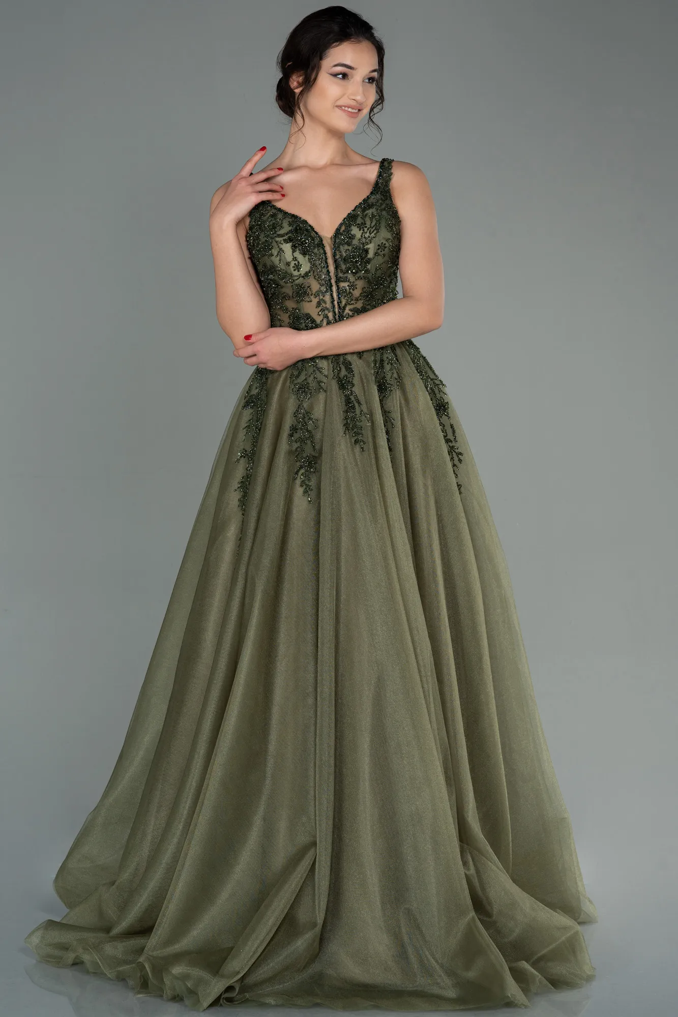 Olive Drab-Long Haute Couture ABU2788