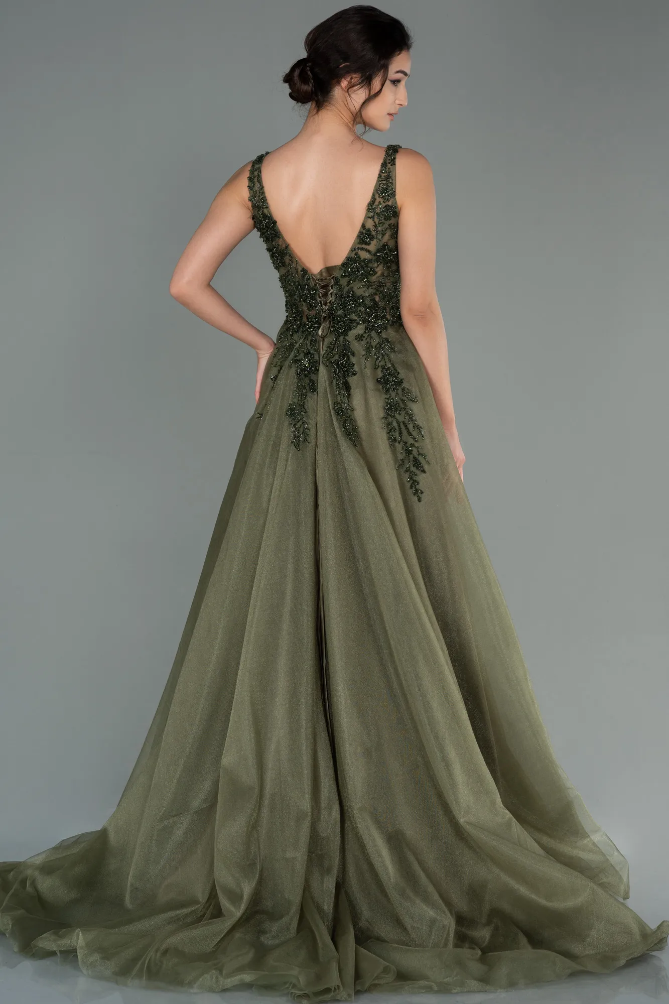 Olive Drab-Long Haute Couture ABU2788