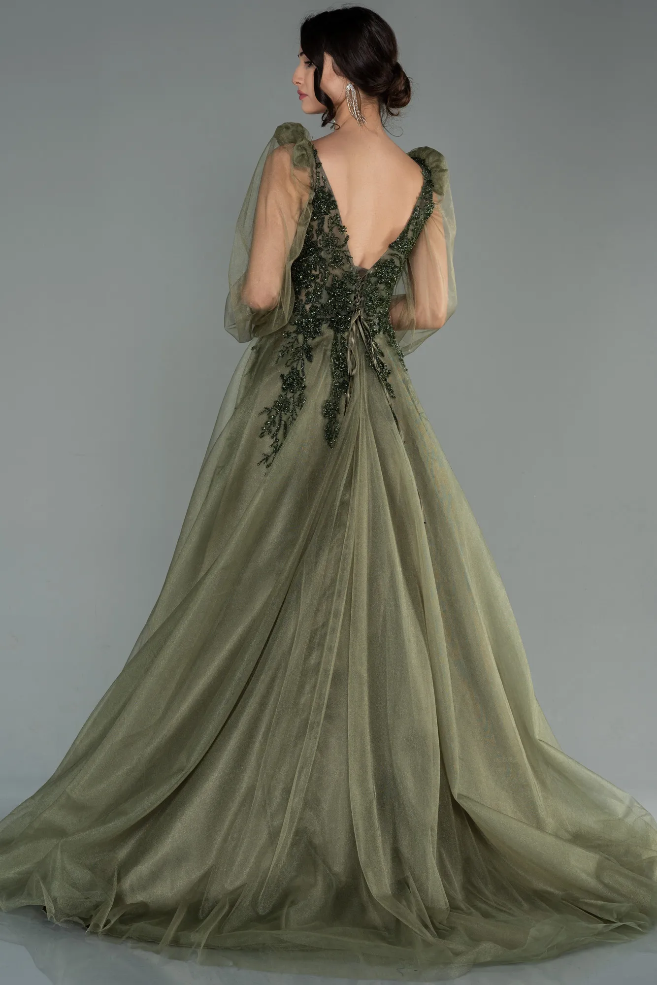 Olive Drab-Long Haute Couture ABU2790