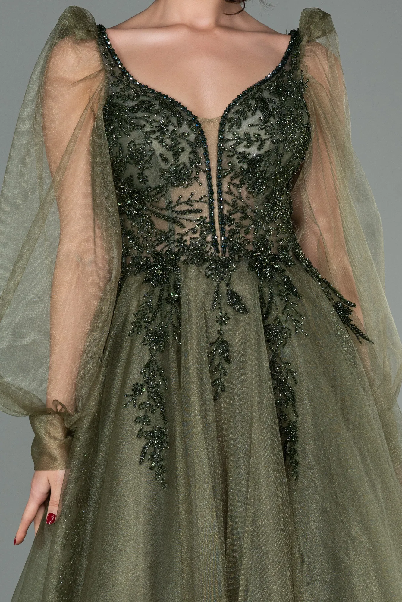 Olive Drab-Long Haute Couture ABU2790