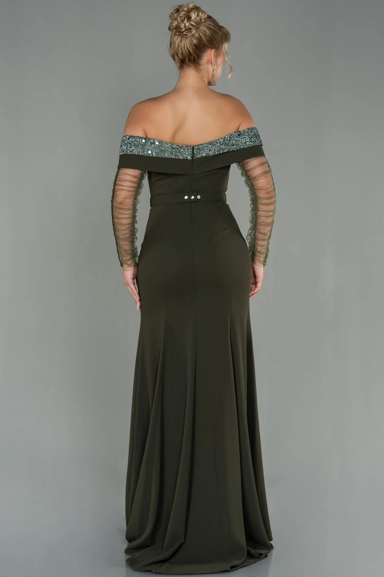 Olive Drab-Long Mermaid Prom Dress ABU2998